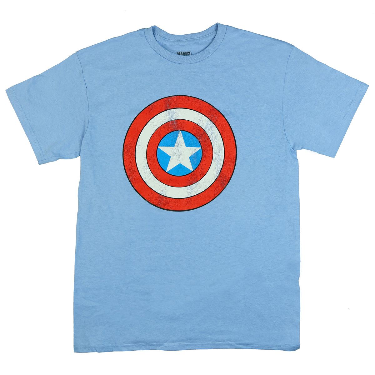 Marvel Comics Captain America Shirt Men's Shield Distressed Short Sleeve Tee