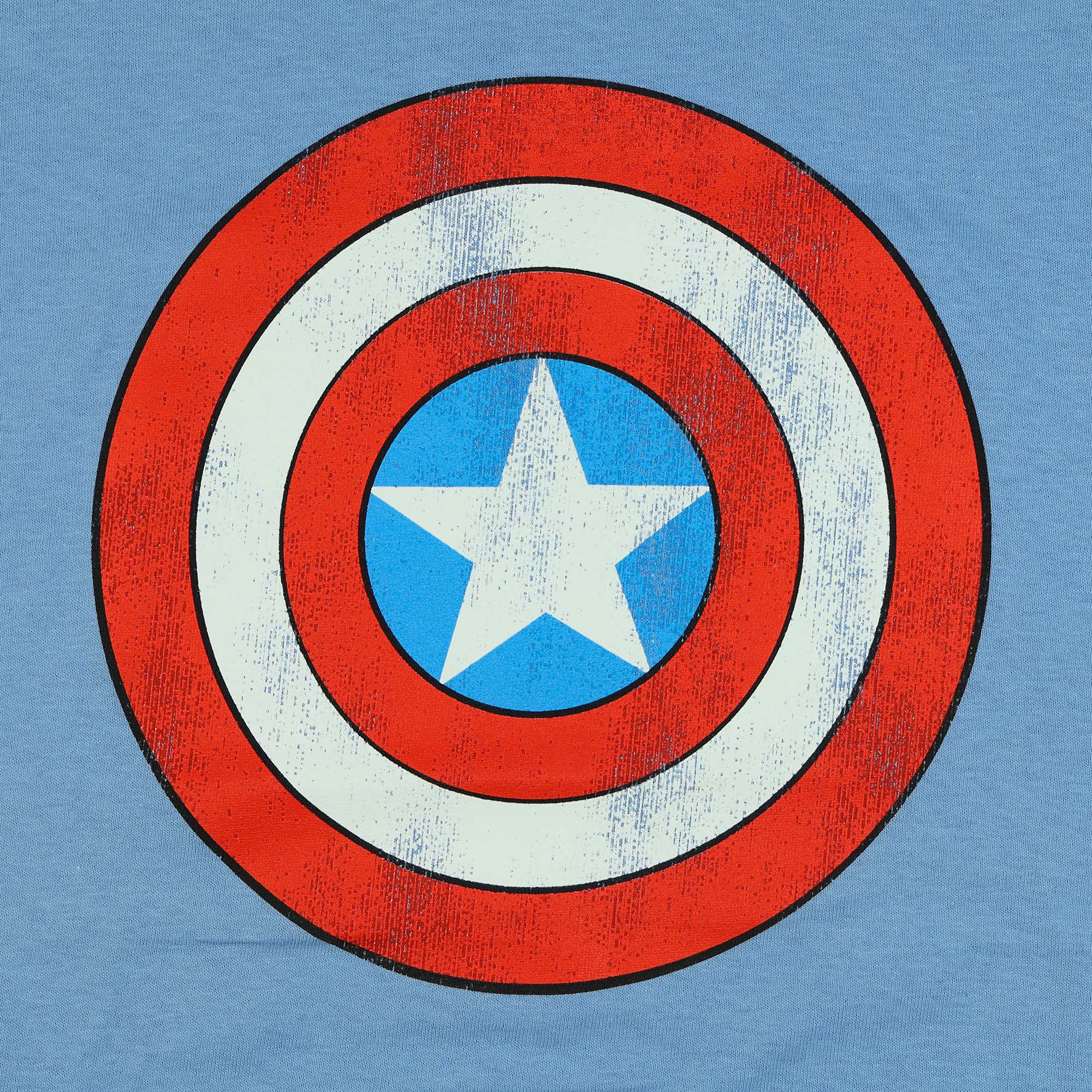 Marvel Comics Captain America Shirt Men's Shield Distressed Short Sleeve Tee