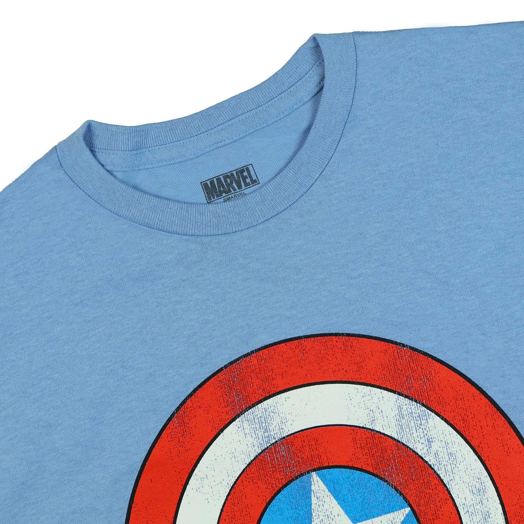 Marvel Comics Captain America Shirt Men's Shield Distressed Short Sleeve Tee