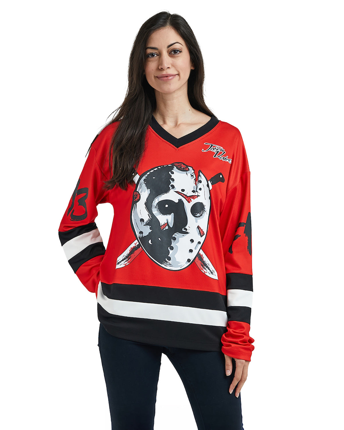 Friday The 13th Jersey Men's Jason Voorhees Mask Long Sleeve Shirt