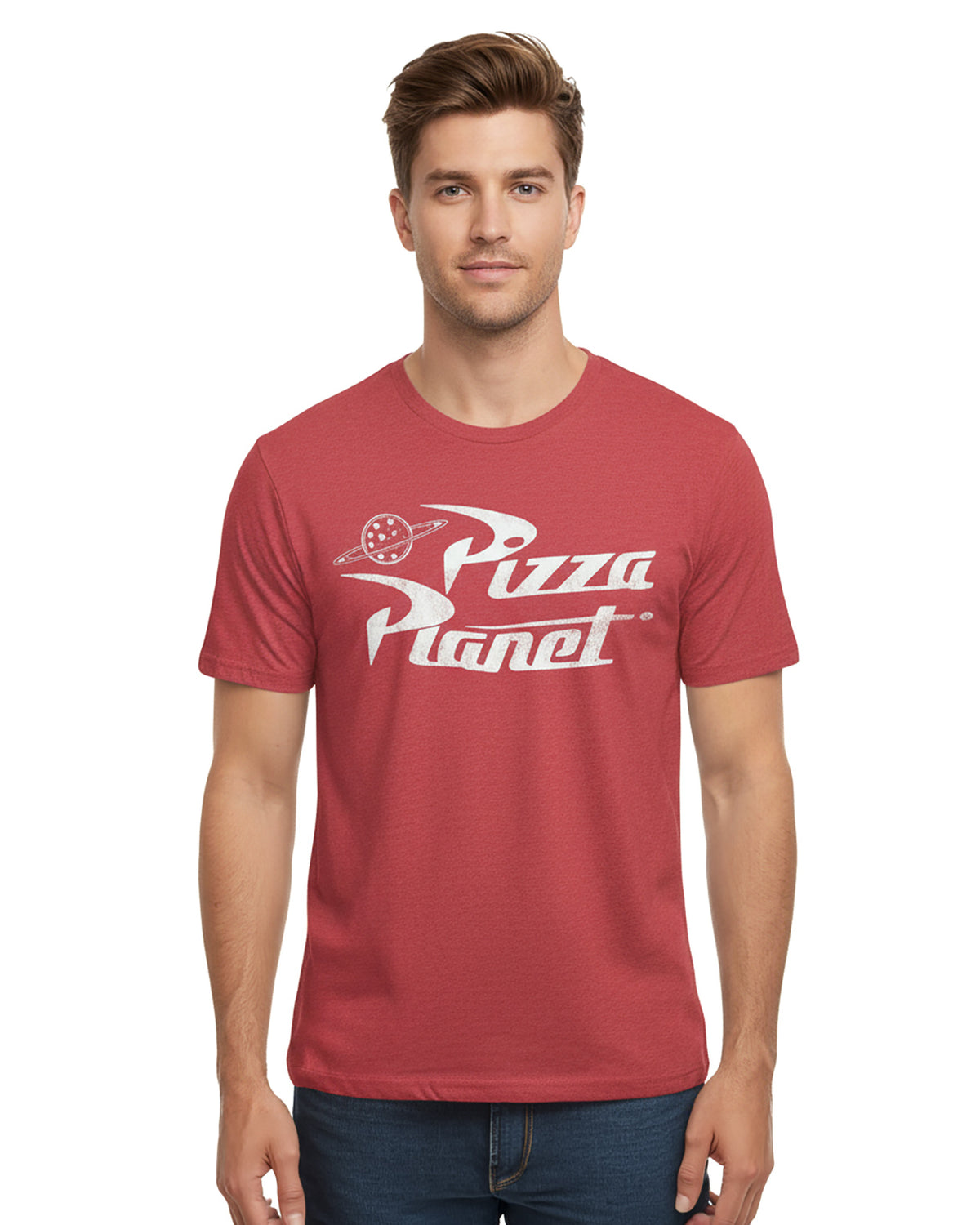 Disney Toy Story T-Shirt Men's Pizza Planet Short Sleeve Graphic Top
