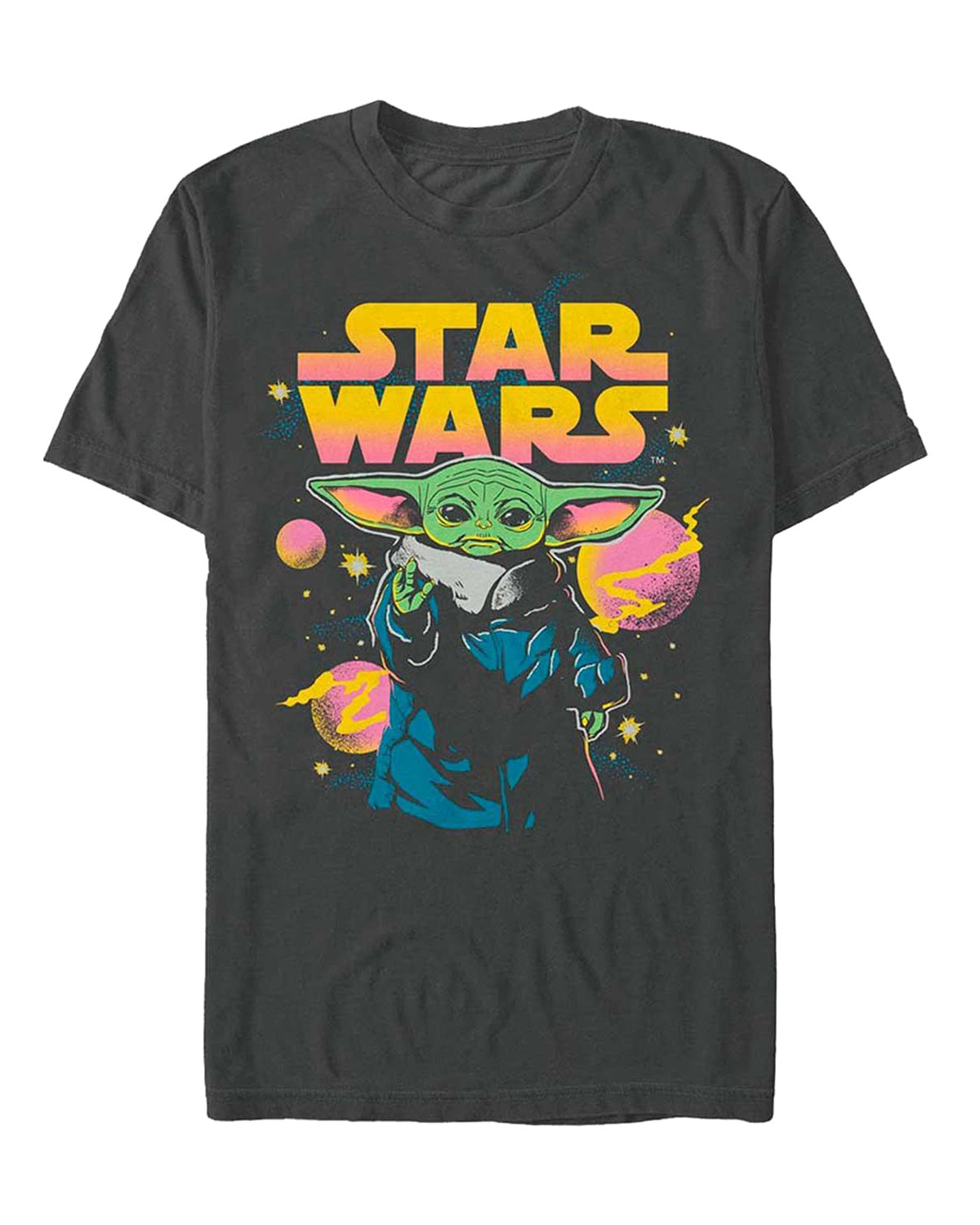 Disney Star Wars T-Shirt Men's Yoda Galaxy Short Sleeve Graphic Top