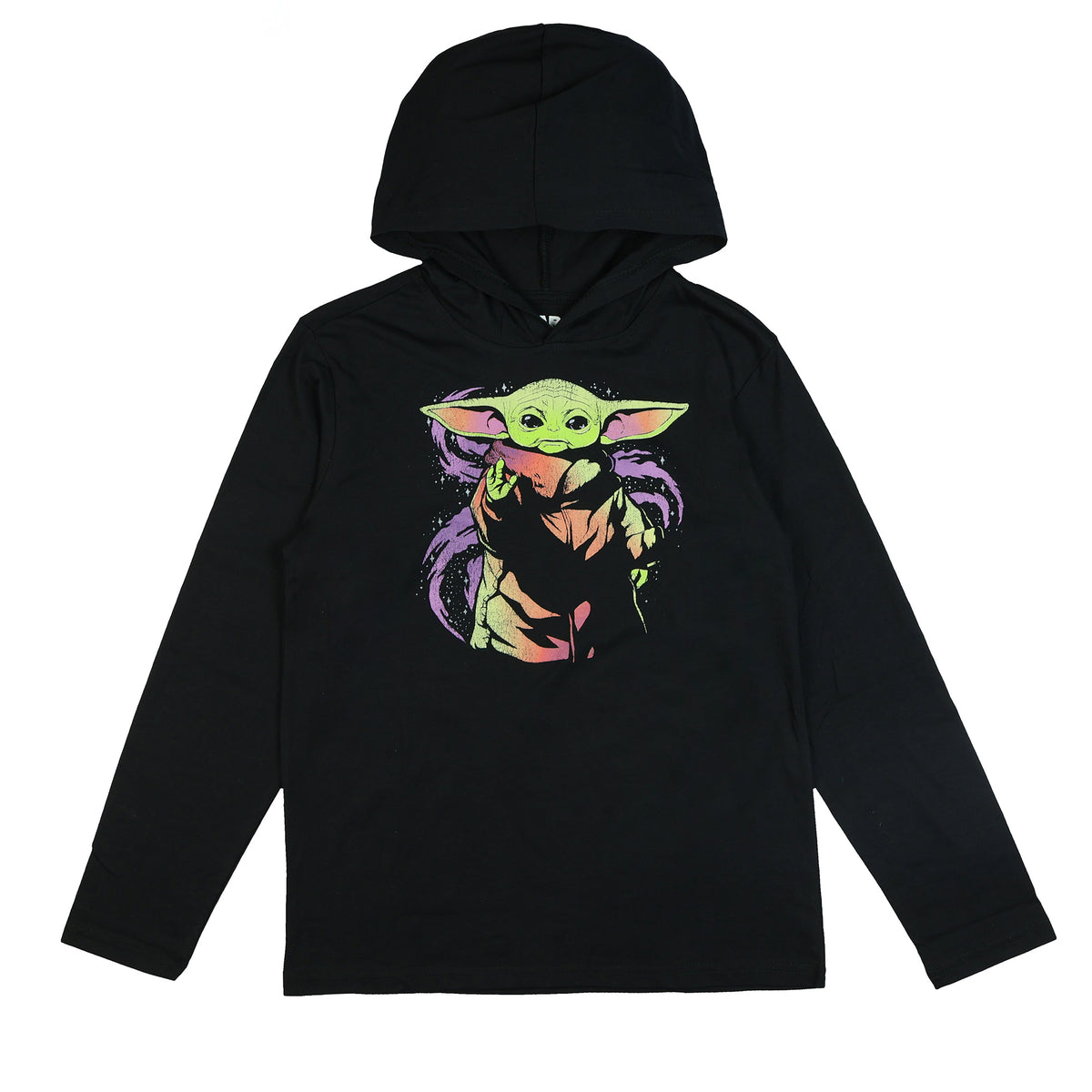 Disney Star Wars Boy's The Mandalorian Shirt Grogu Long Sleeve Hooded Tee