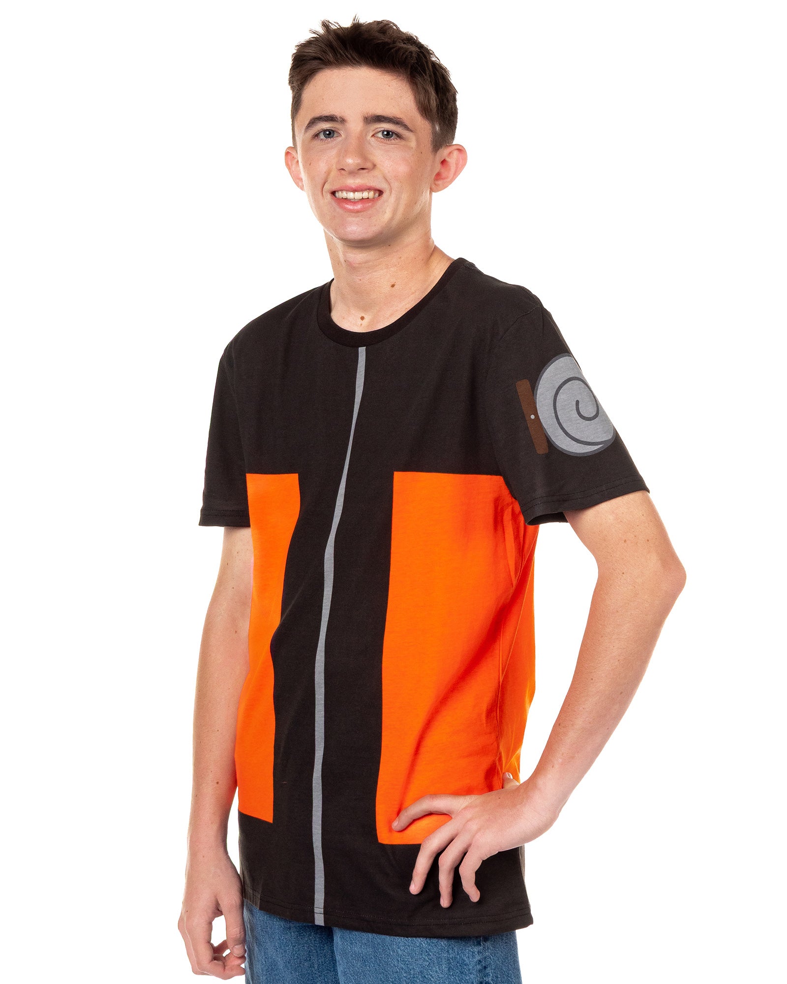 Naruto Uzumaki Shirt Men's Clan Symbol Costume Cosplay Short Sleeve Tee