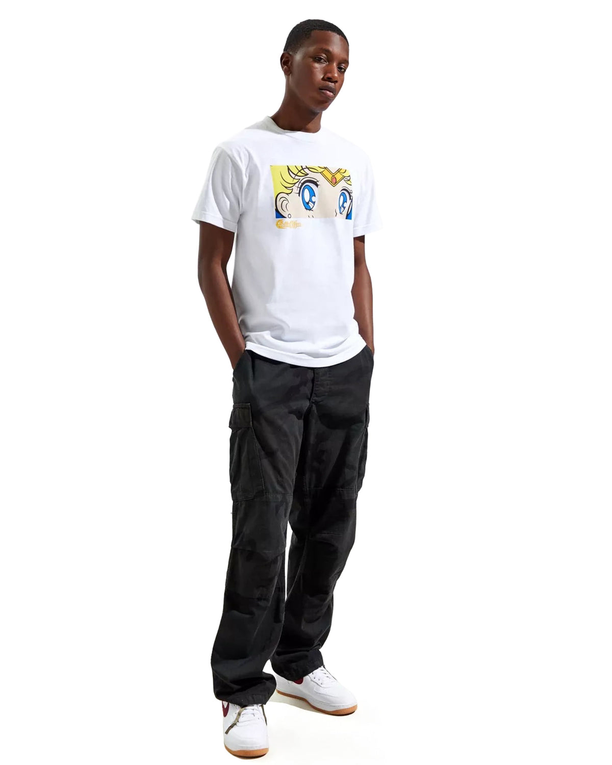 Sailor Moon T-Shirt Men's Usagi Tsukino Big Face Short Sleeve Anime Tee