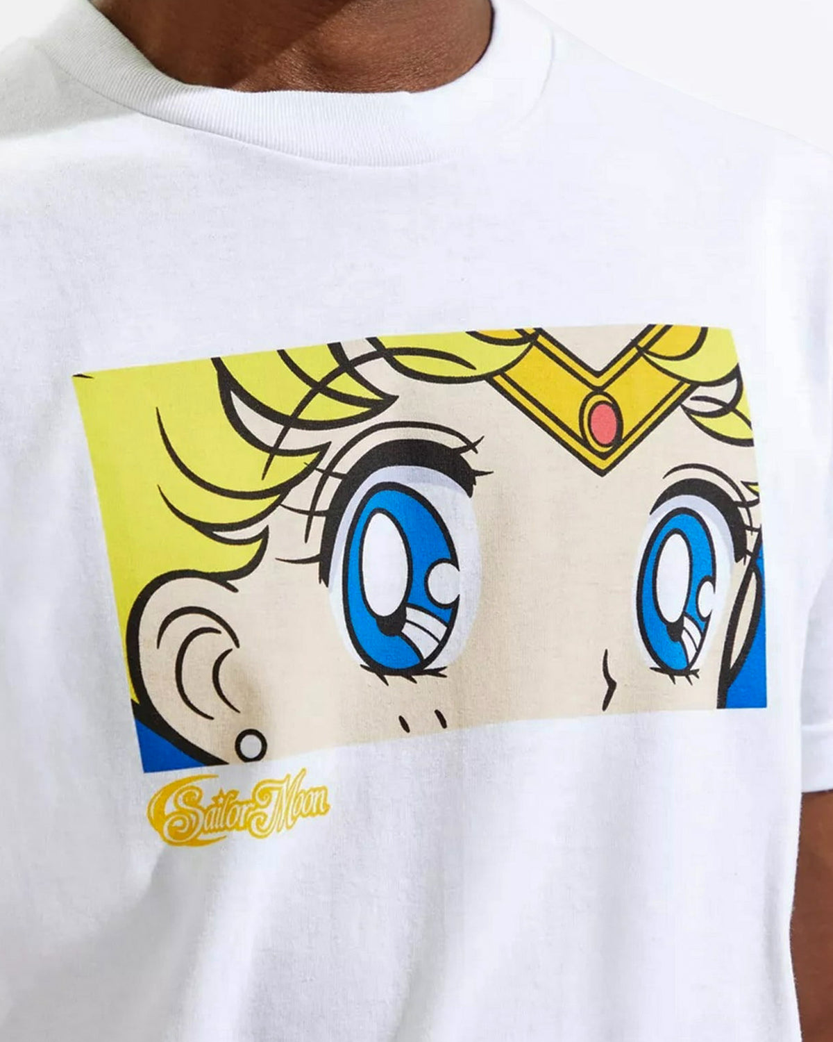 Sailor Moon T-Shirt Men's Usagi Tsukino Big Face Short Sleeve Anime Tee