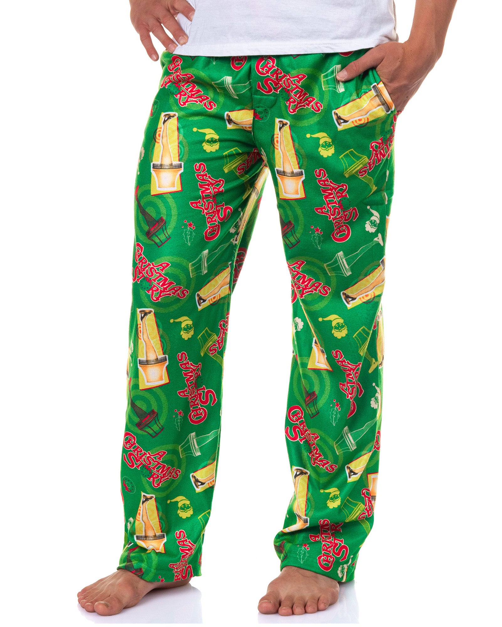 A Christmas Story Pajamas Men's Leg Lamp Fleece Lounge Pajama Pants