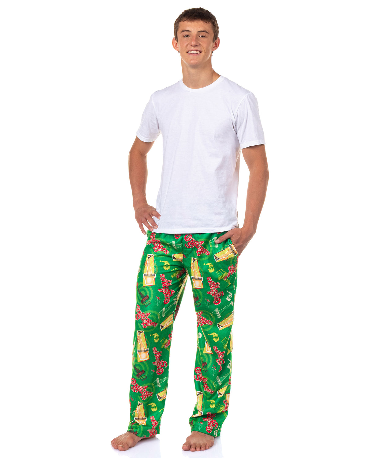 A Christmas Story Pajamas Men's Leg Lamp Fleece Lounge Pajama Pants