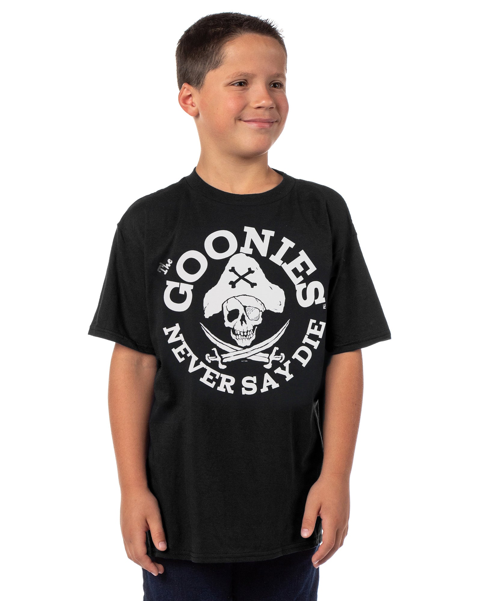 Goonies T-Shirt Big Boy's One-Eyed Willy Never Say Die Short Sleeve Tee