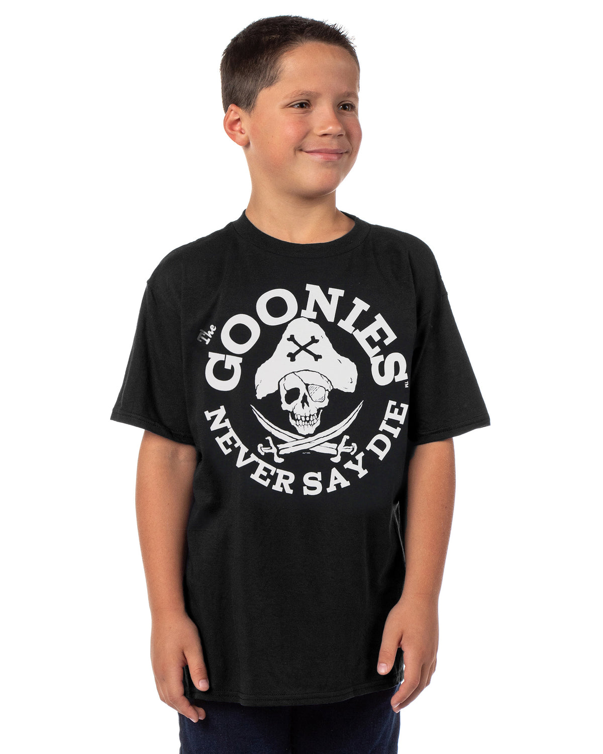 Goonies T-Shirt Big Boy's One-Eyed Willy Never Say Die Short Sleeve Tee