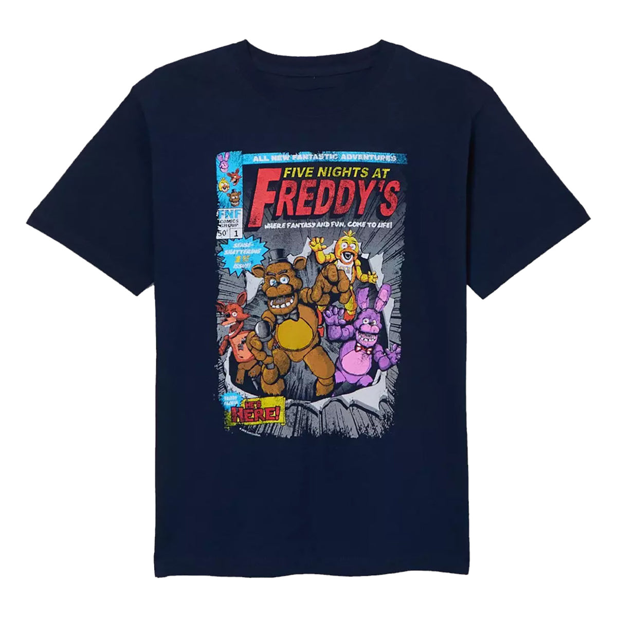 Five Nights at Freddy's T-Shirt Boys' Comic Book Style Short Sleeve Tee