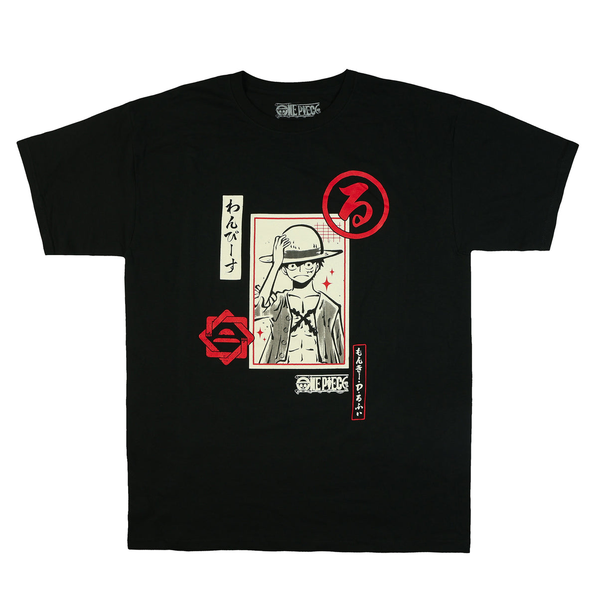 One Piece T-Shirt Men's Monkey D. Luffy Design Short Sleeve Tee
