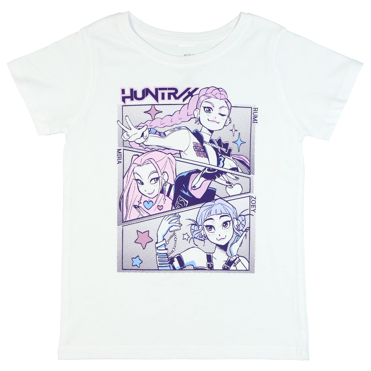 K-Pop Demon Hunters Shirt Girl's Huntrix Rumi Mira Zoey Short Sleeve Tee