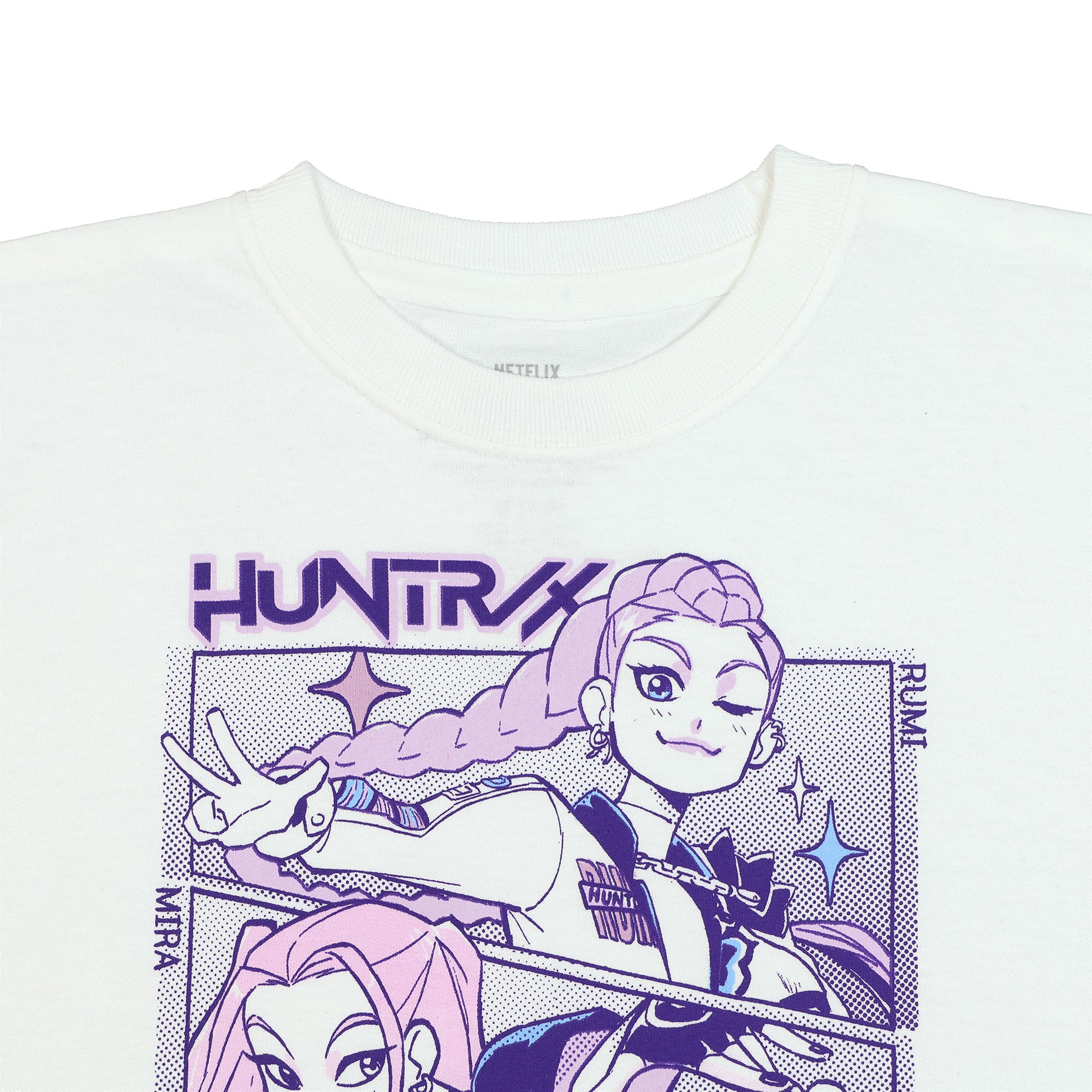 K-Pop Demon Hunters Shirt Girl's Huntrix Rumi Mira Zoey Short Sleeve Tee