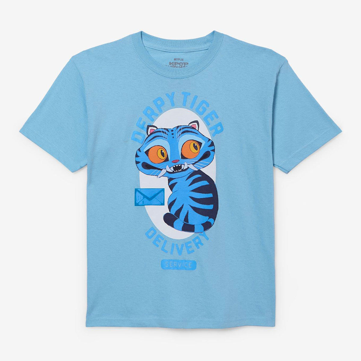 K-Pop Demon Hunters T-Shirt Girls' Derpy Tiger Delivery Short Sleeve Tee