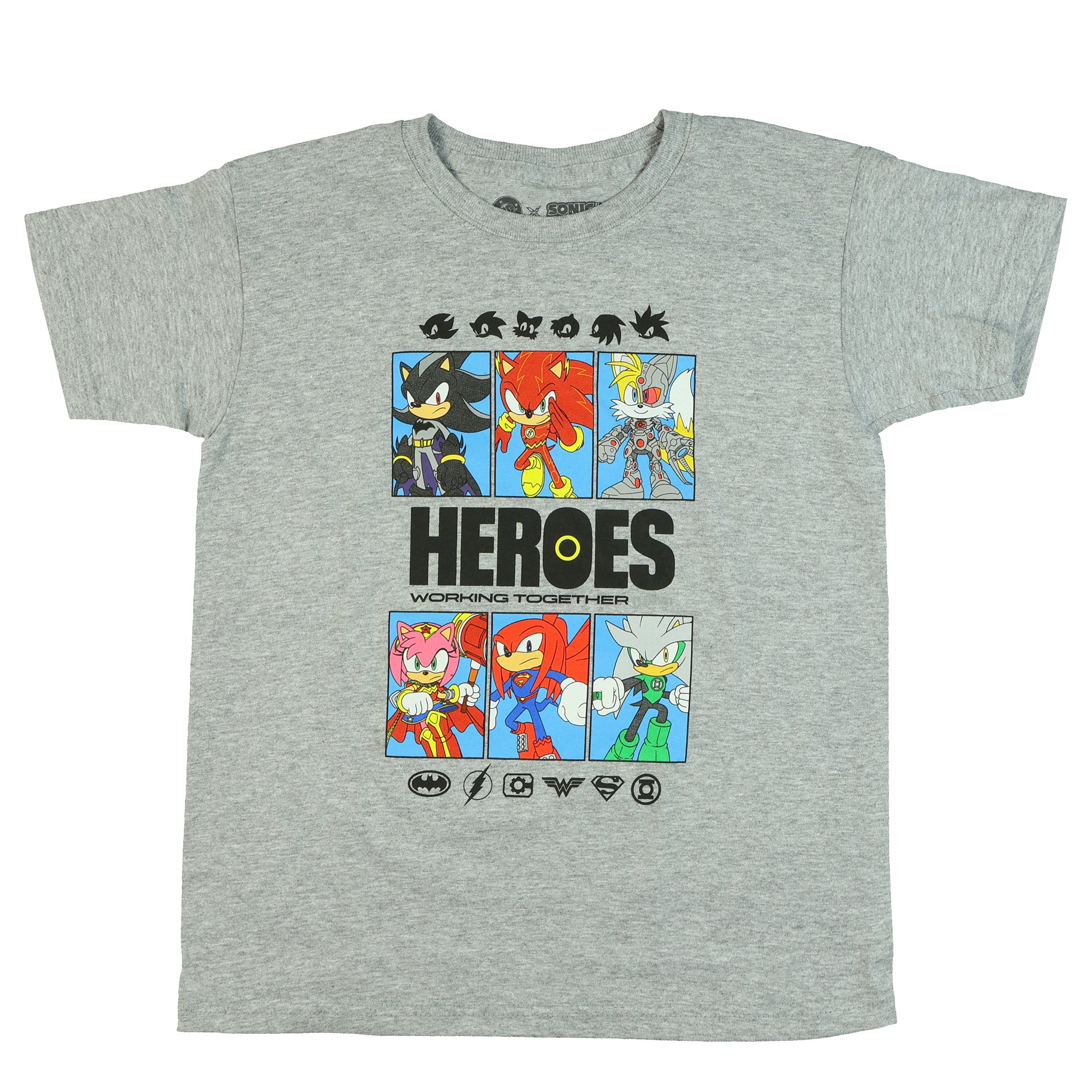 DC Comics Sonic The Hedgehog Shirt Boy's Heroes Short Sleeve Tee