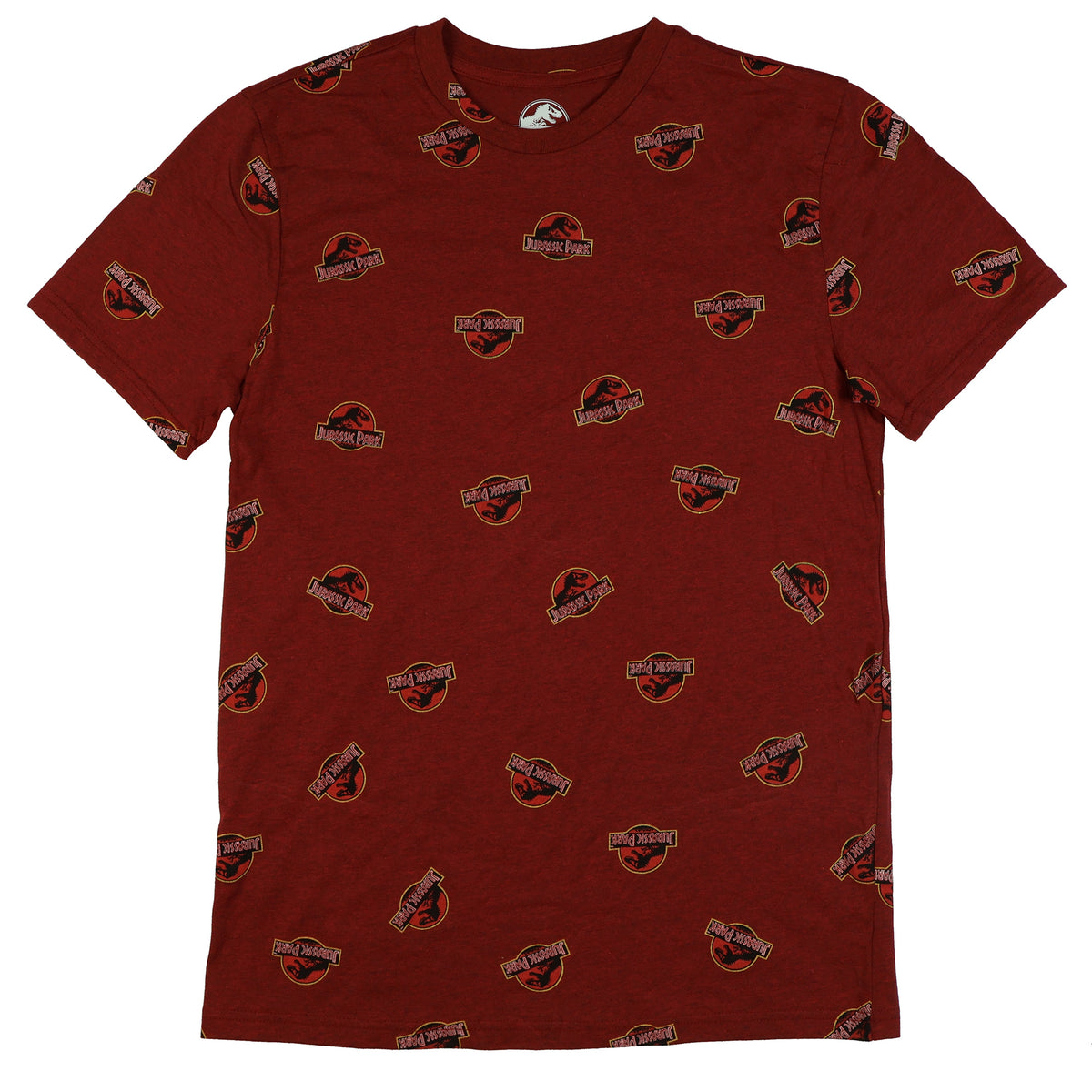 Jurassic World T-Shirt Men's Jurassic Park T-Rex Logo AOP Short Sleeve Tee