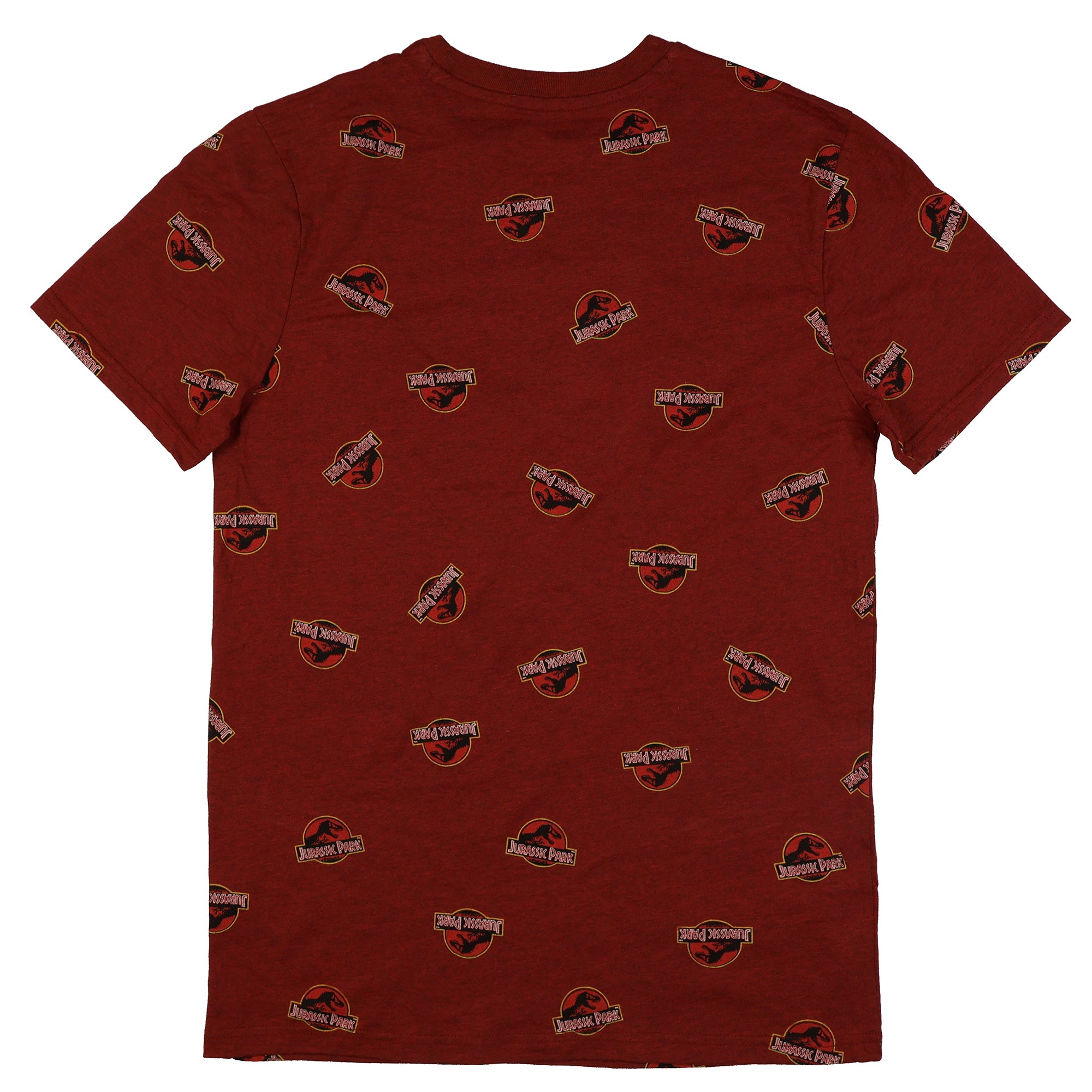 Jurassic World T-Shirt Men's Jurassic Park T-Rex Logo AOP Short Sleeve Tee