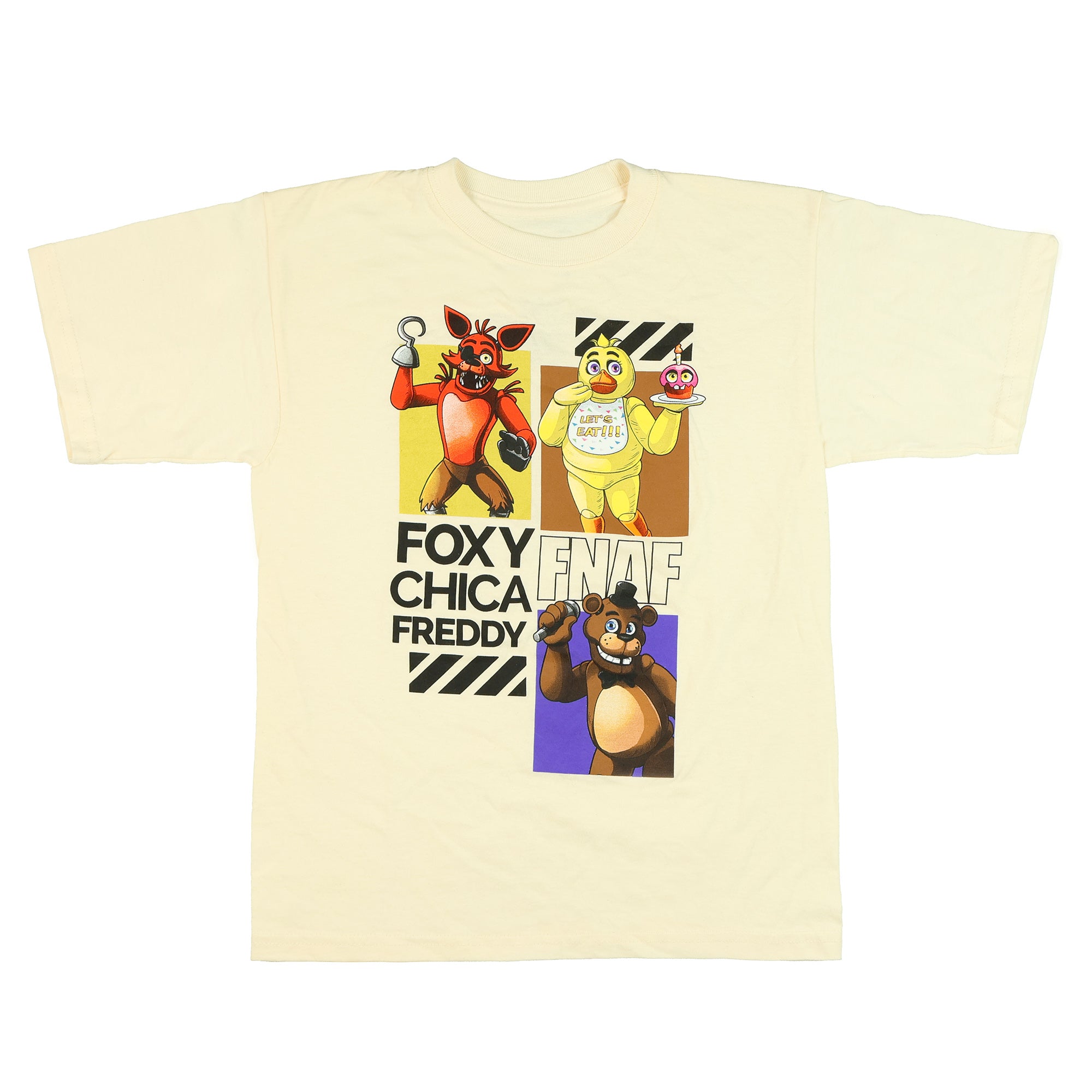 Five Nights At Freddy's Boy's Chica Foxy Freddy Short Sleeve Tee