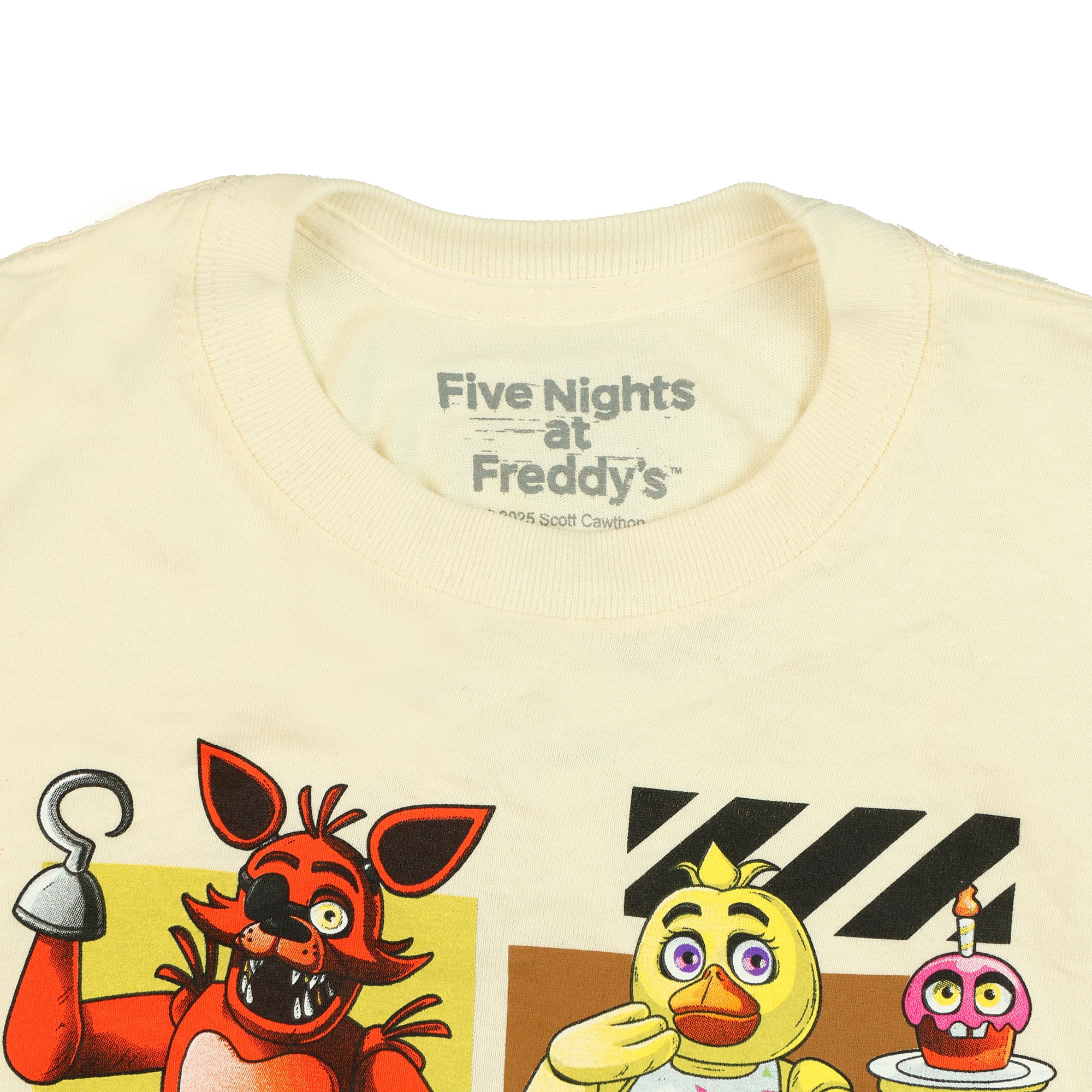 Five Nights At Freddy's Boy's Chica Foxy Freddy Short Sleeve Tee