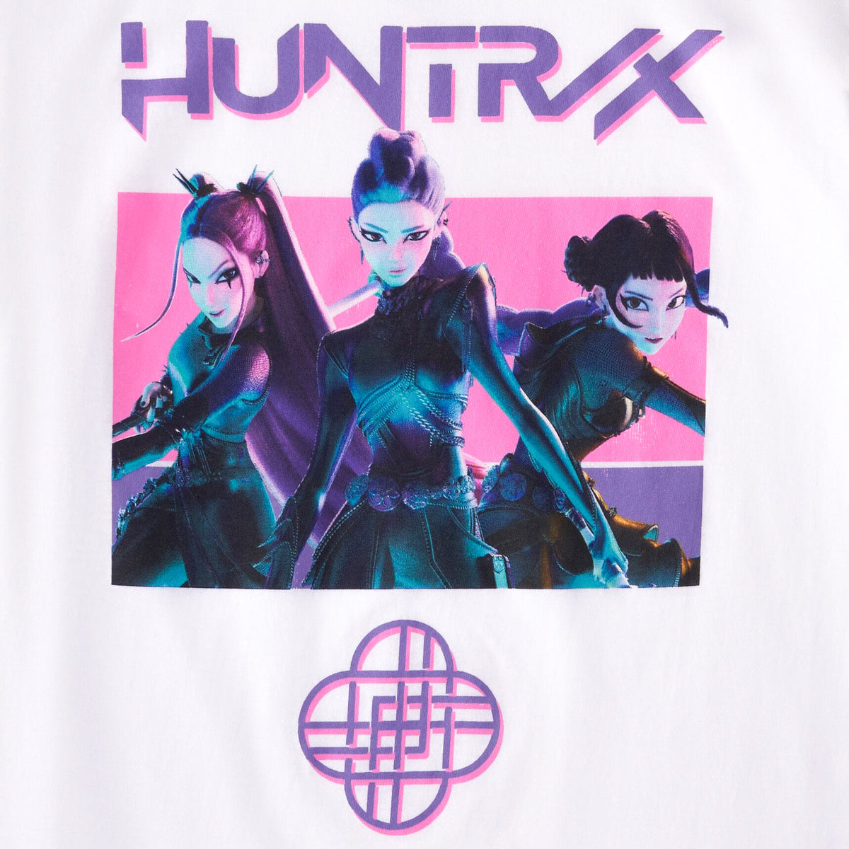 K-Pop Demon Hunters T-Shirt Women's Neon Pink Huntirx Design Graphic Tee