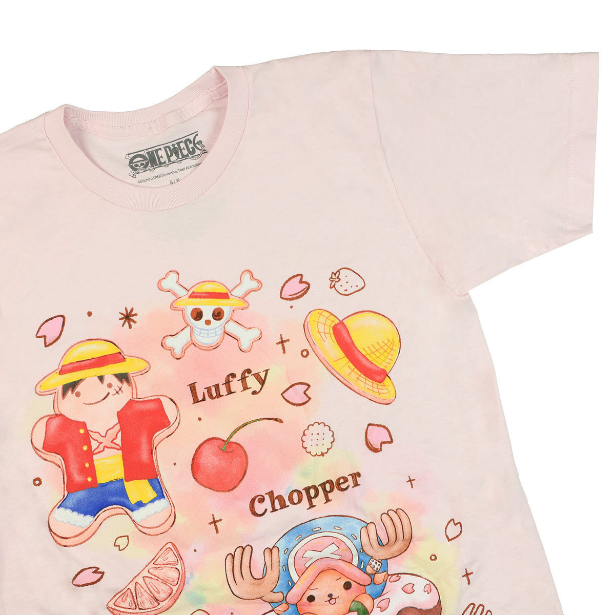 One Piece Shirt Men's Luffy and Chopper Cookies Short Sleeve Graphic Tee