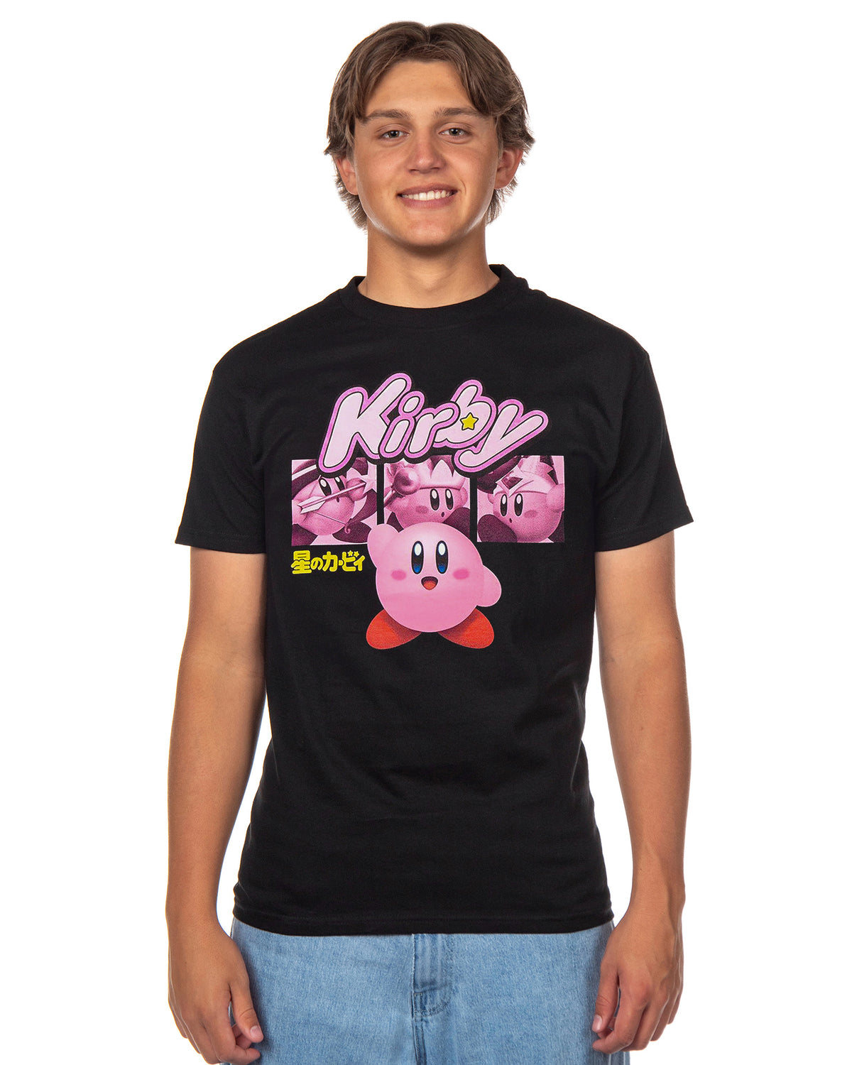 Nintendo Kirby Shirt Men's Video Game Character Poses Short Sleeve Top