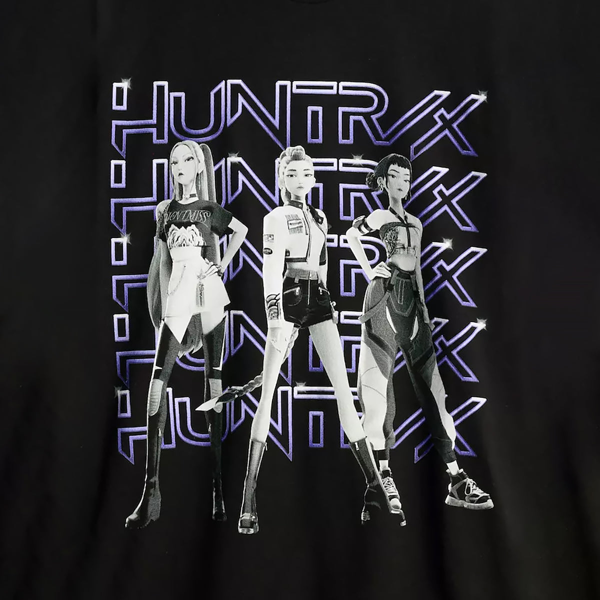 K-Pop Demon Hunters Men's Huntrix Logo Rumi Zoey Mira Short Sleeve Tee
