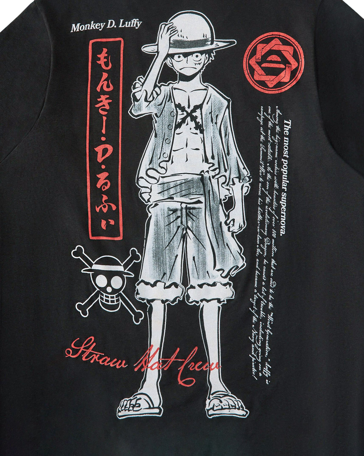 One Piece Shirt Men's Luffy Front and Back Print Short Sleeve Tee