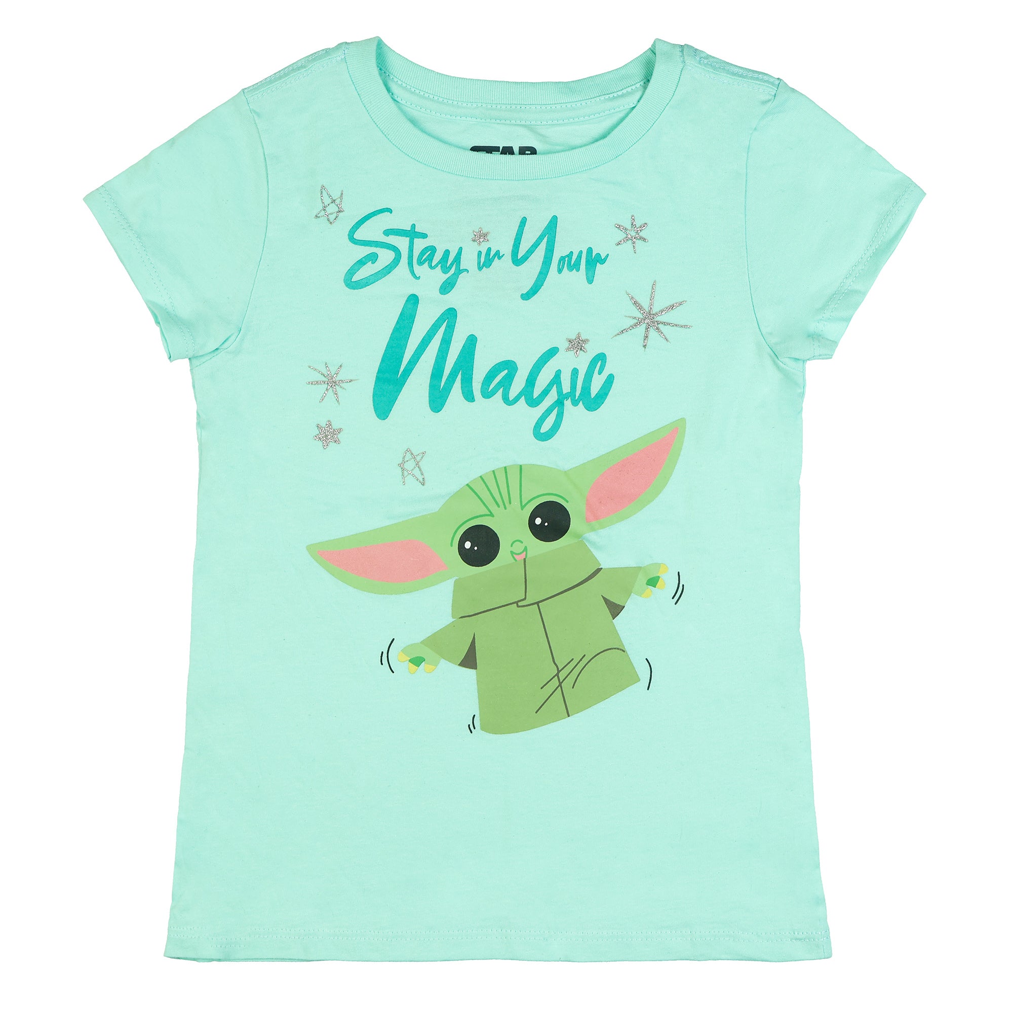 Disney Star Wars The Mandalorian Shirt Girl's Grogu Magic Short Sleeve Tee
