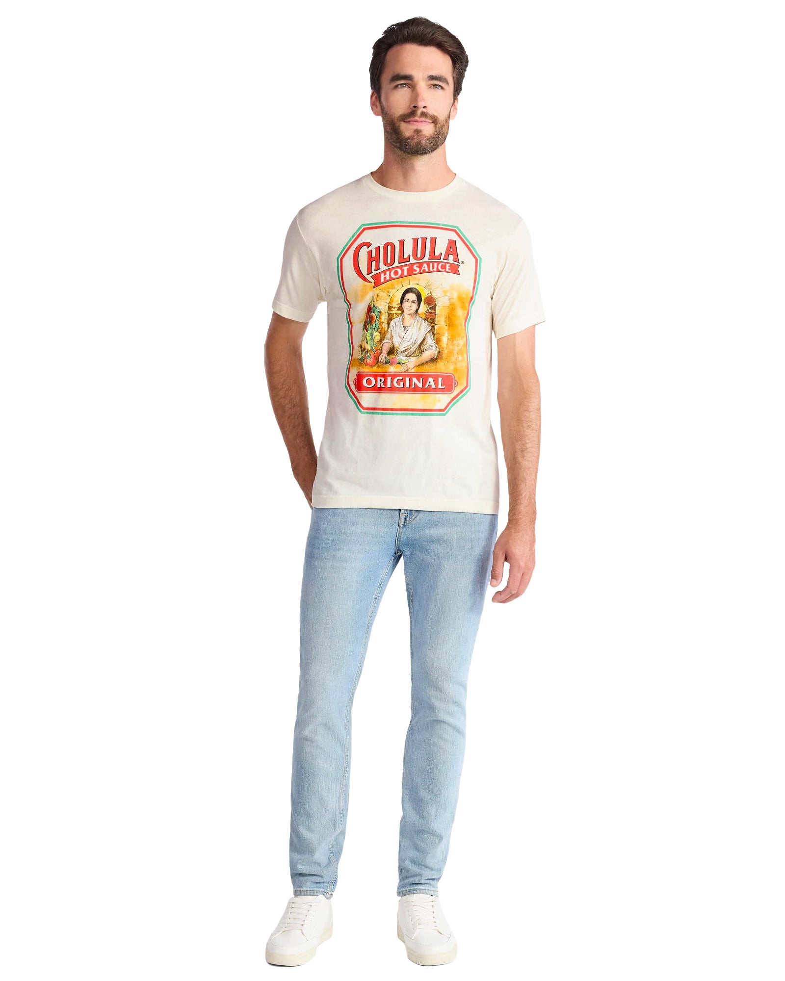 Cholula Hot Sauce T-Shirt Men's Logo Design Novelty Short Sleeve Tee