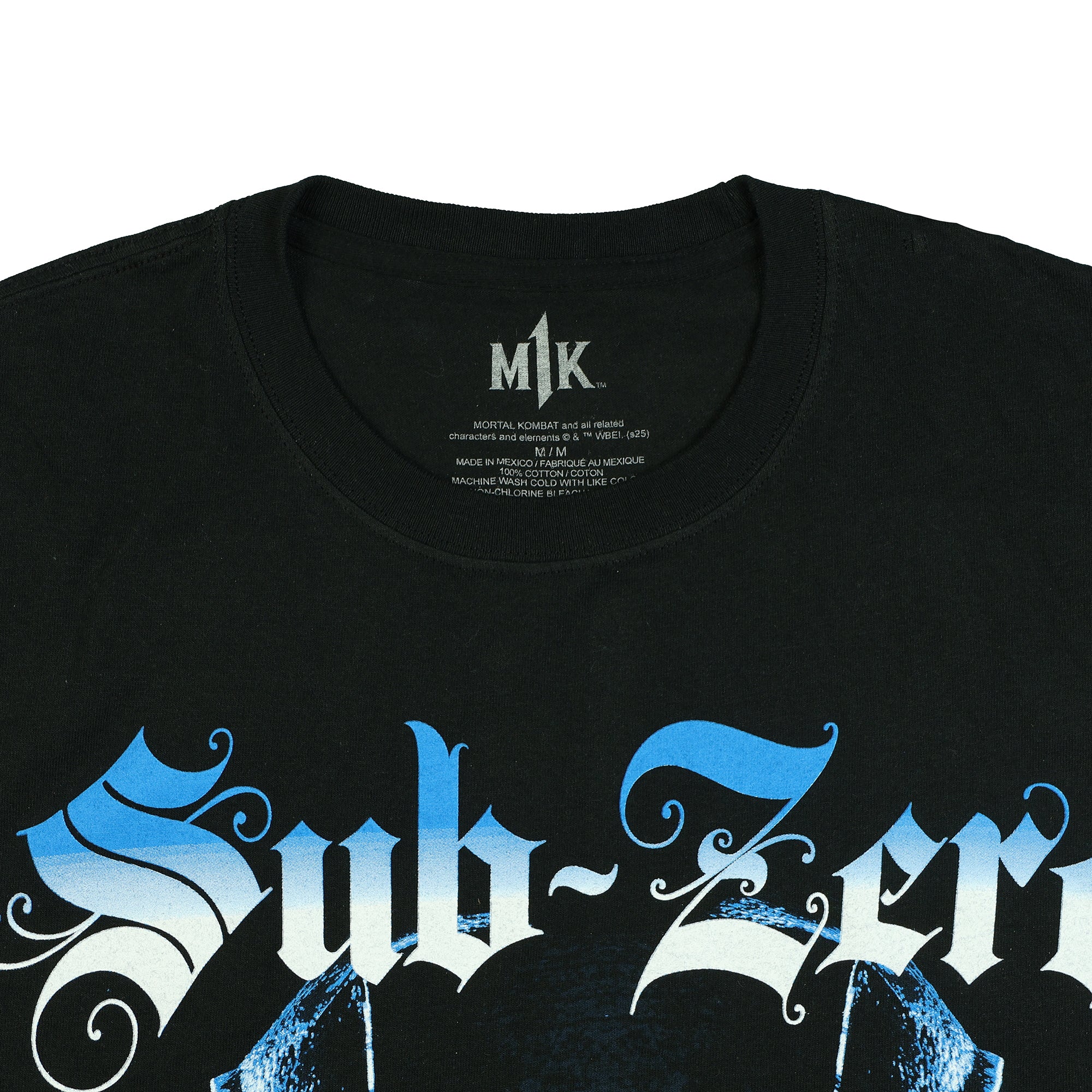 Mortal Kombat T-Shirt Men's Sub-Zero Front and Back Print Short Sleeve Top