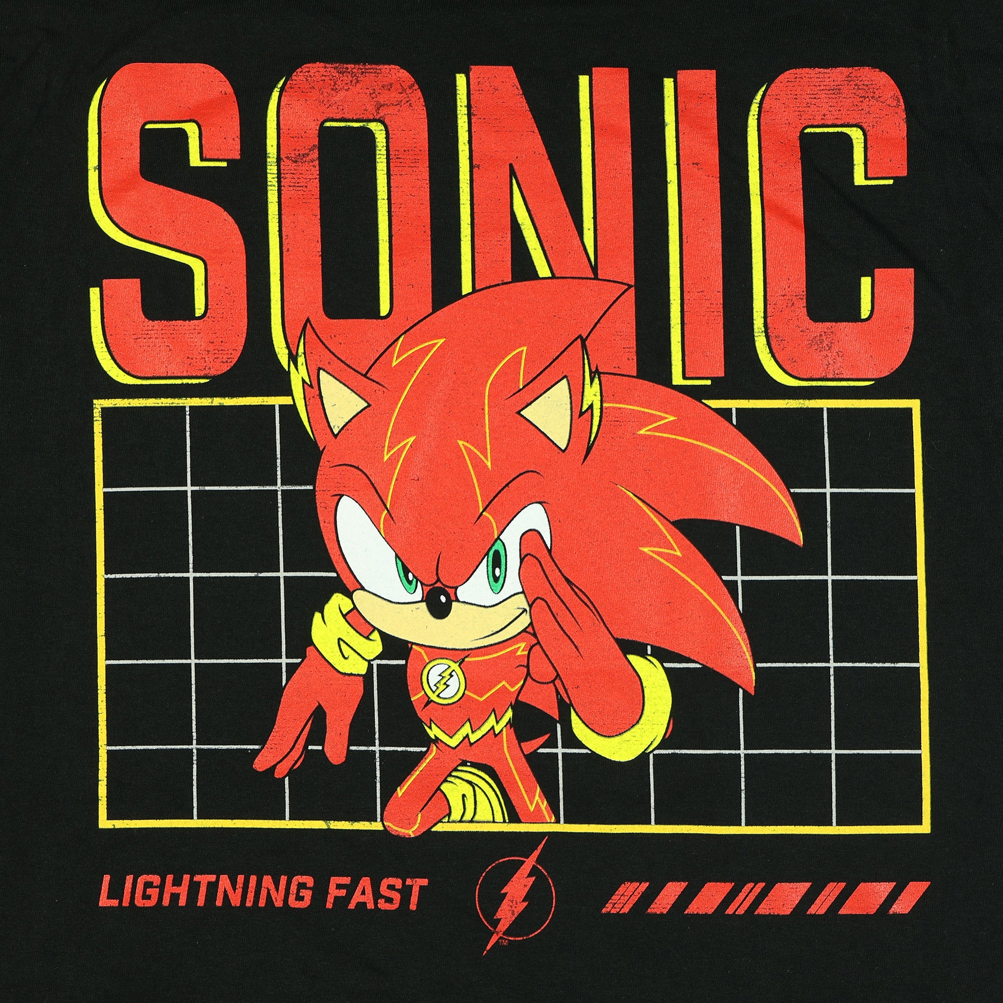 DC Comics Sonic The Hedgehog Shirt Men's The Flash Short Sleeve Top