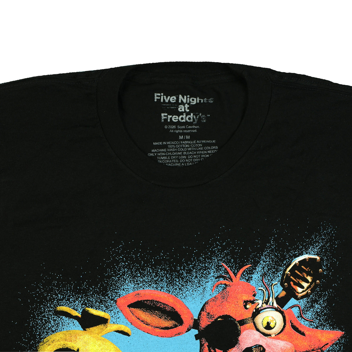 Five Nights at Freddy's T-Shirt Men's Animatronics Scene Short Sleeve Tee