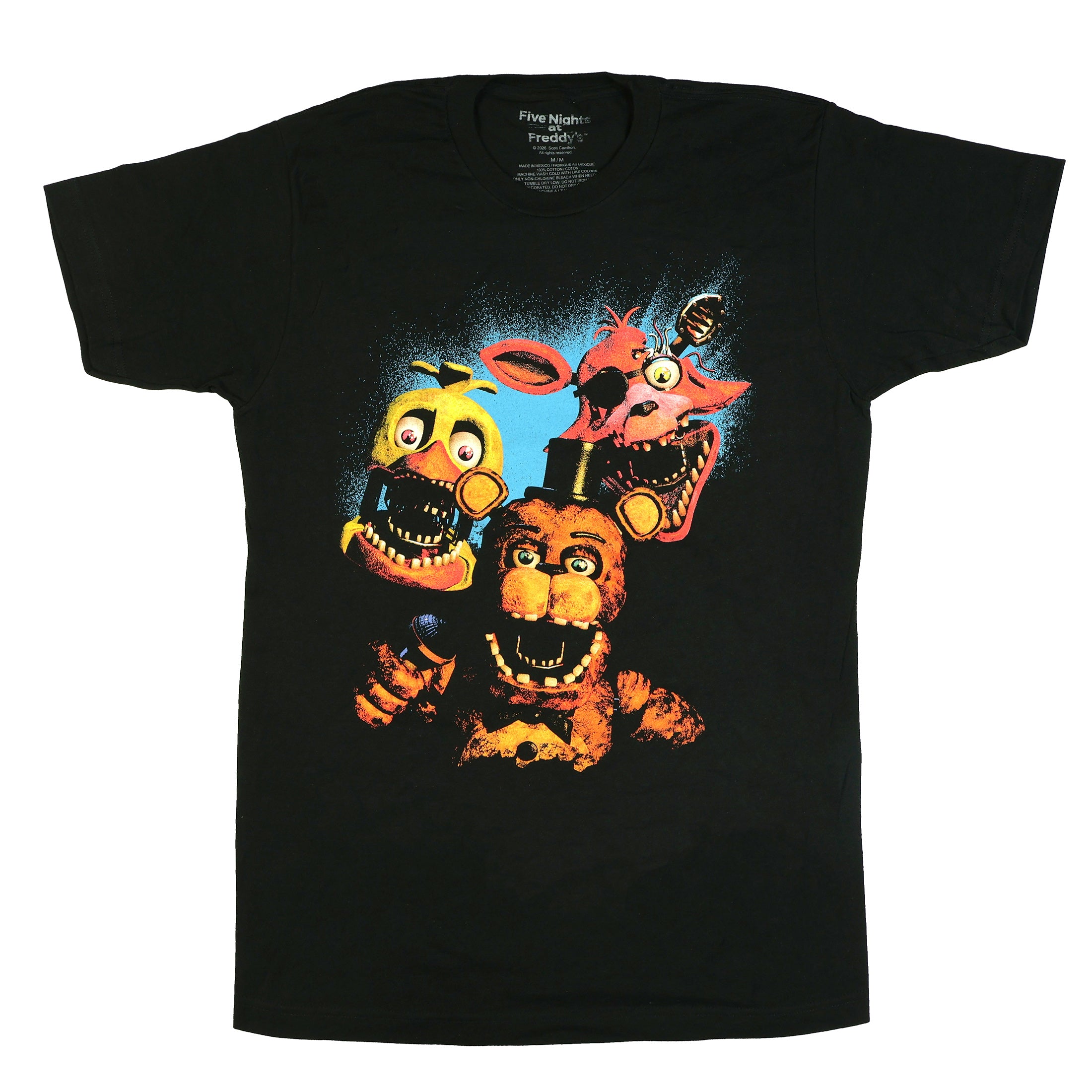 Five Nights at Freddy's T-Shirt Men's Animatronics Scene Short Sleeve Tee