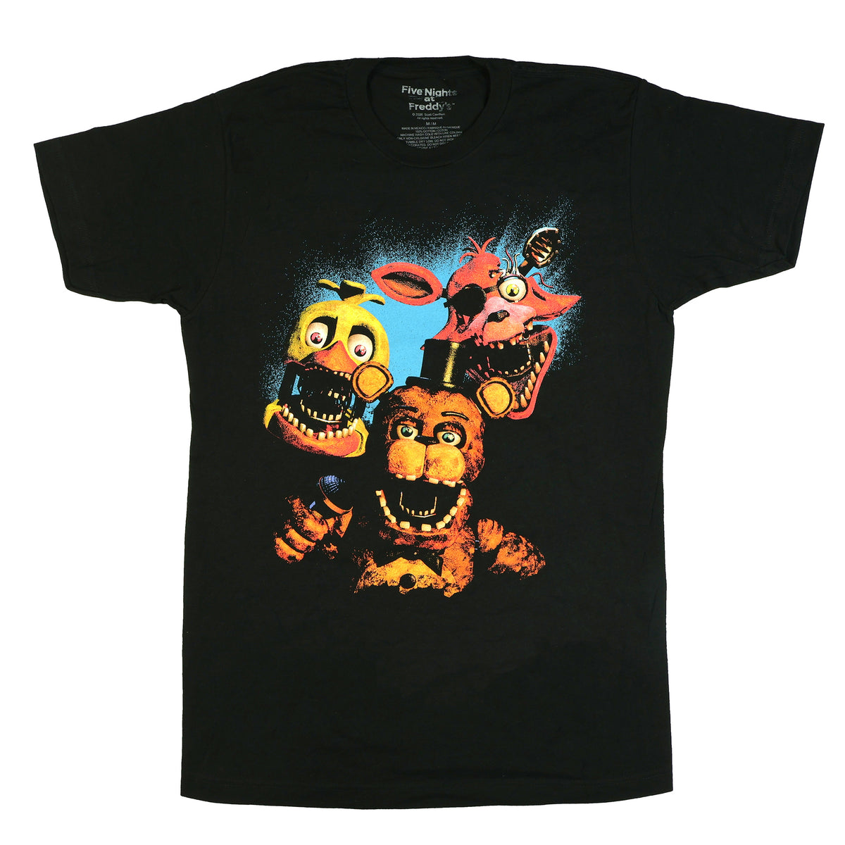 Five Nights at Freddy's T-Shirt Men's Animatronics Scene Short Sleeve Tee