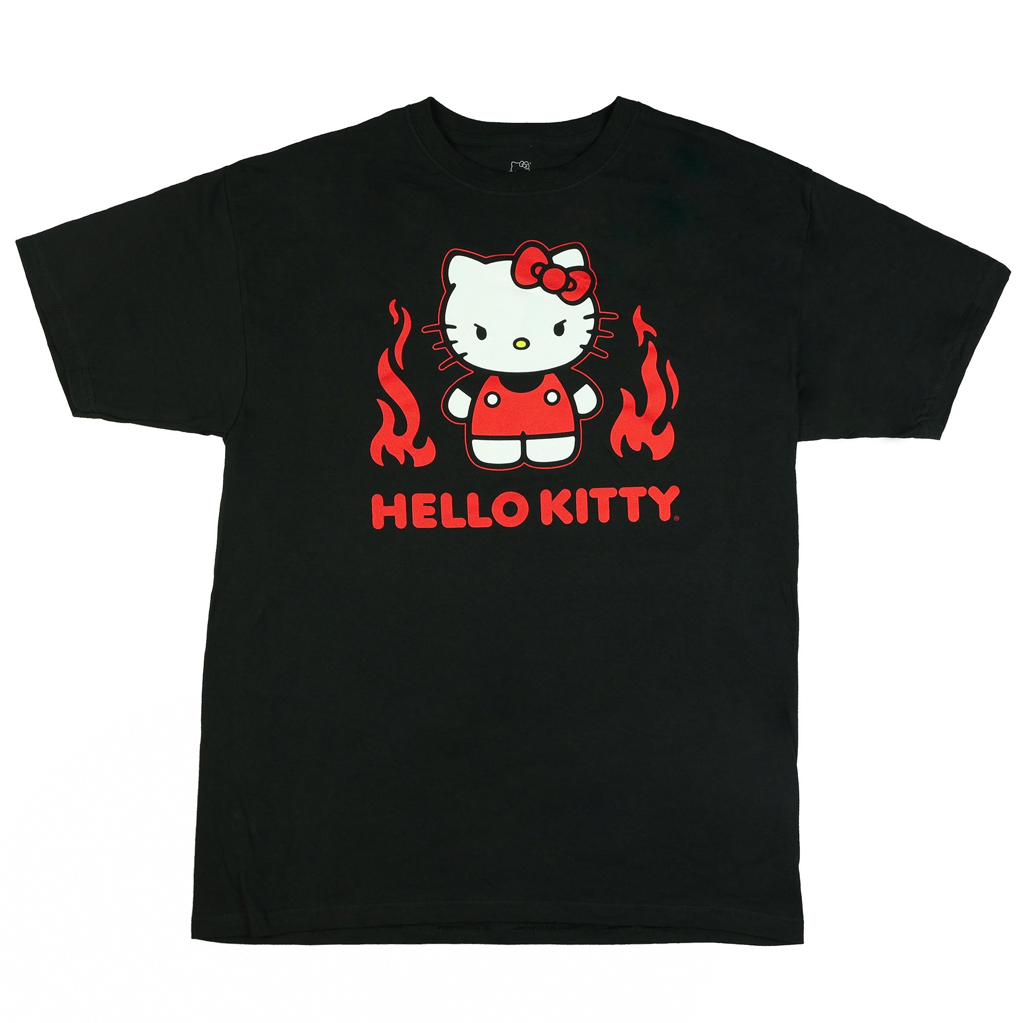Sanrio Hello Kitty Women's Angry Kitty with Flames Short Sleeve T-Shirt