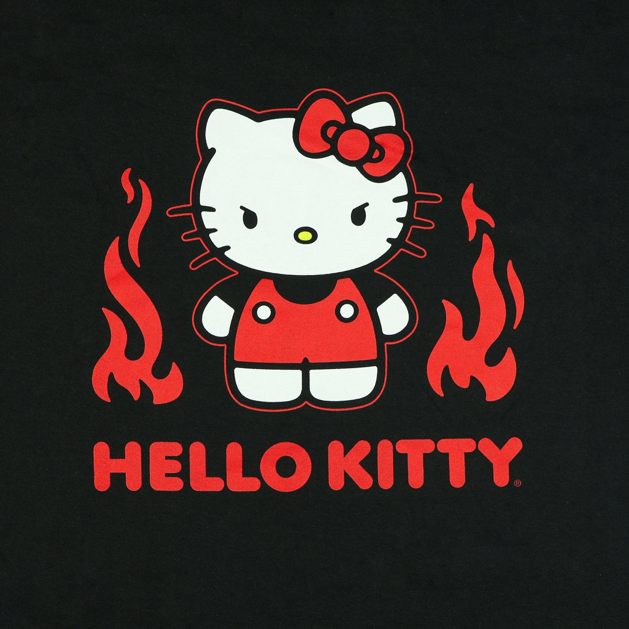 Sanrio Hello Kitty Women's Angry Kitty with Flames Short Sleeve T-Shirt