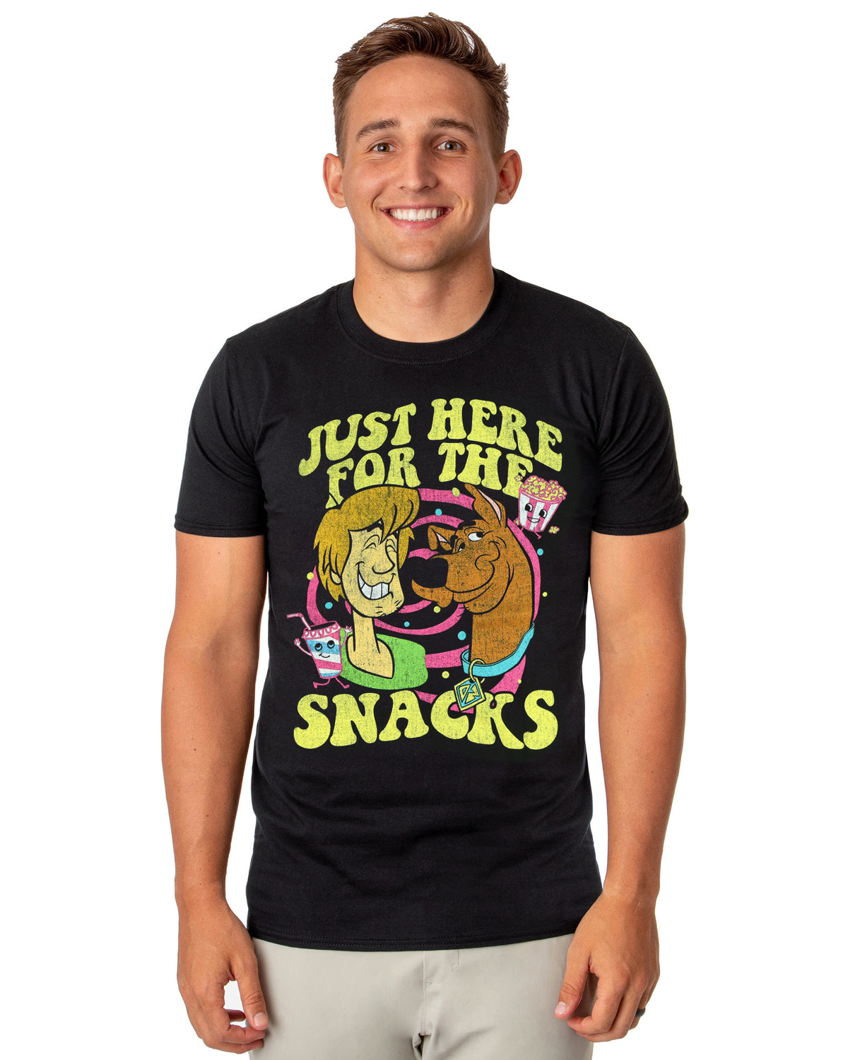 Scooby-Doo Just Here For Snacks Men's Graphic Short Sleeve Tee