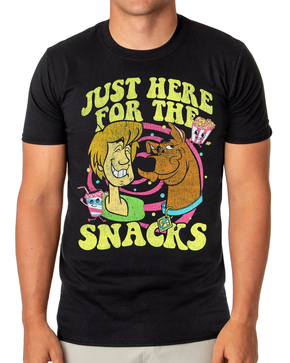 Scooby-Doo Just Here For Snacks Men's Graphic Short Sleeve Tee