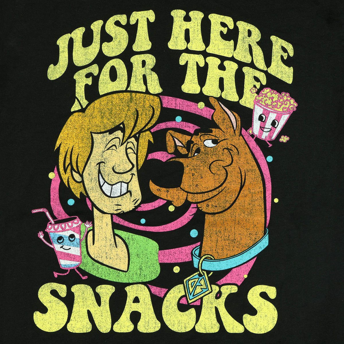 Scooby-Doo Just Here For Snacks Men's Graphic Short Sleeve Tee