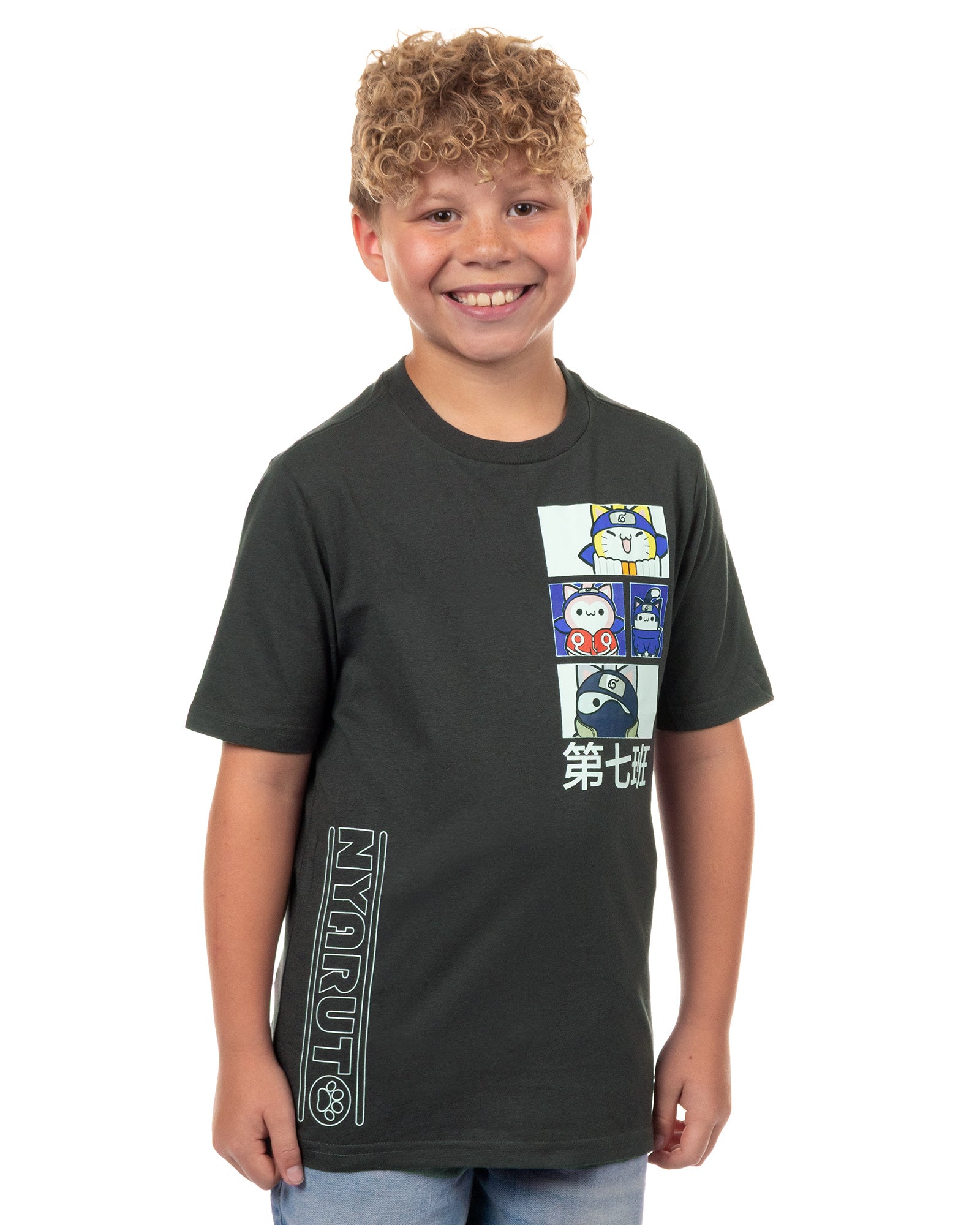 Naruto T-Shirt Boys' Ninja Cats Anime Short Sleeve Graphic Tee