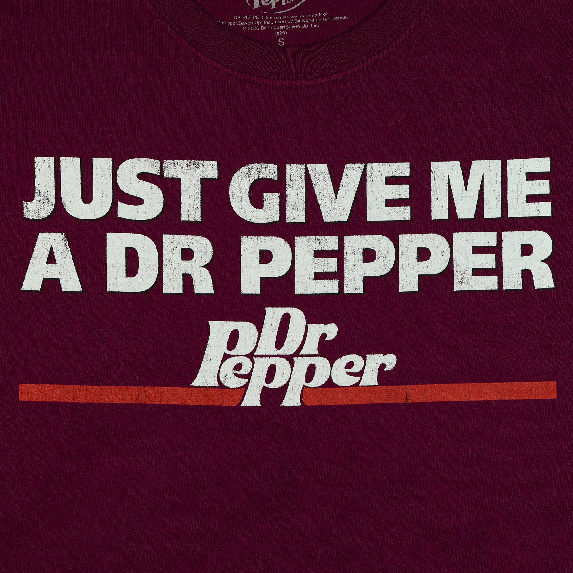 Dr. Pepper T-Shirt Men's Just Give Me A Dr. Pepper Short Sleeve Tee