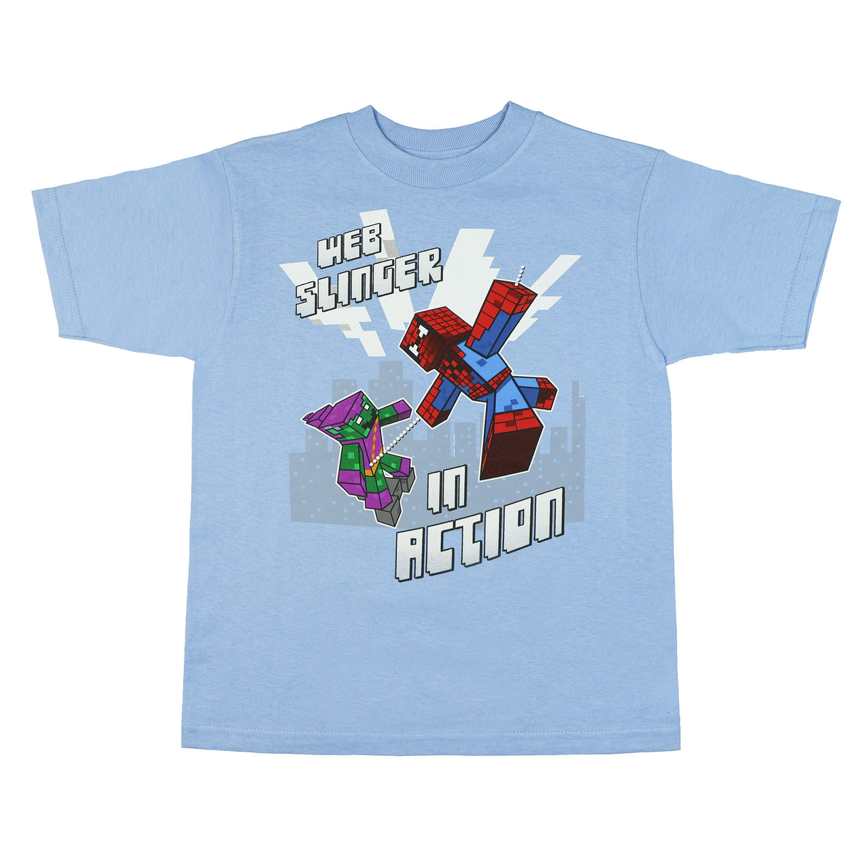 Marvel Spiderman T-Shirt Boys' Web-Slinger In Action Pixel Character Tee