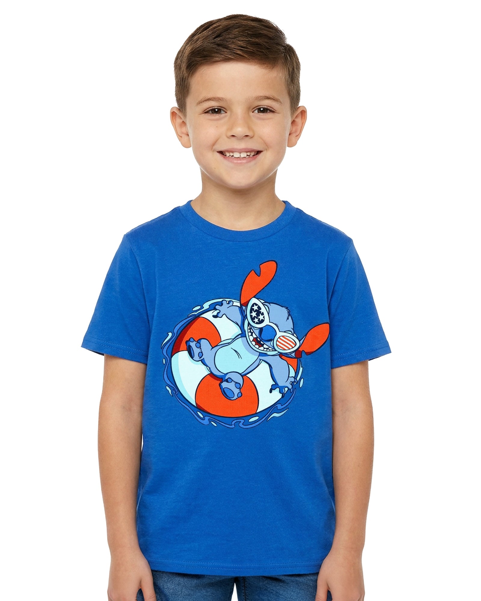 Disney Stitch T-Shirt Boys' Stars and Stripes Living The Dream USA Tee