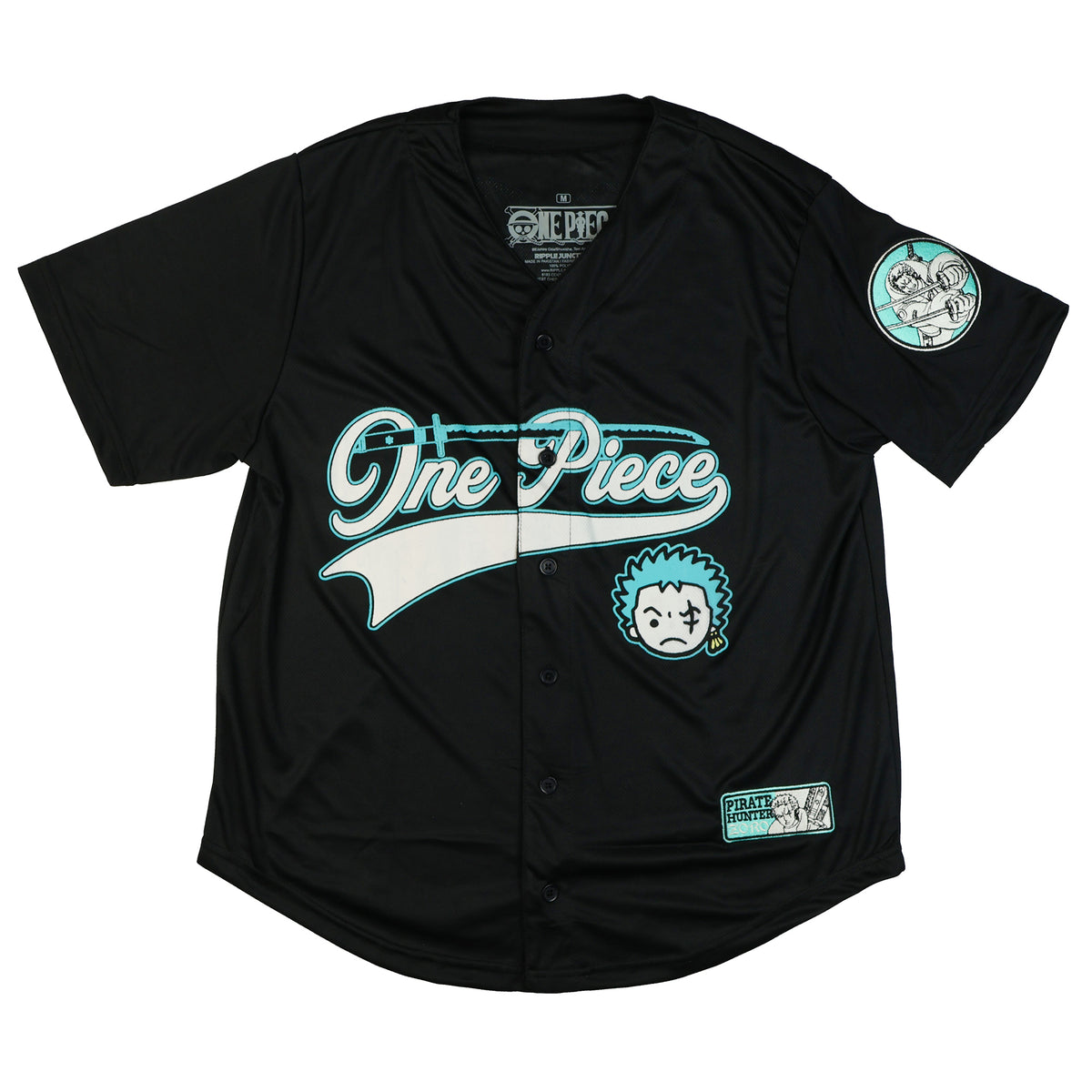 One Piece Baseball Jersey Men's Zoro Short Sleeve Button Up Shirt