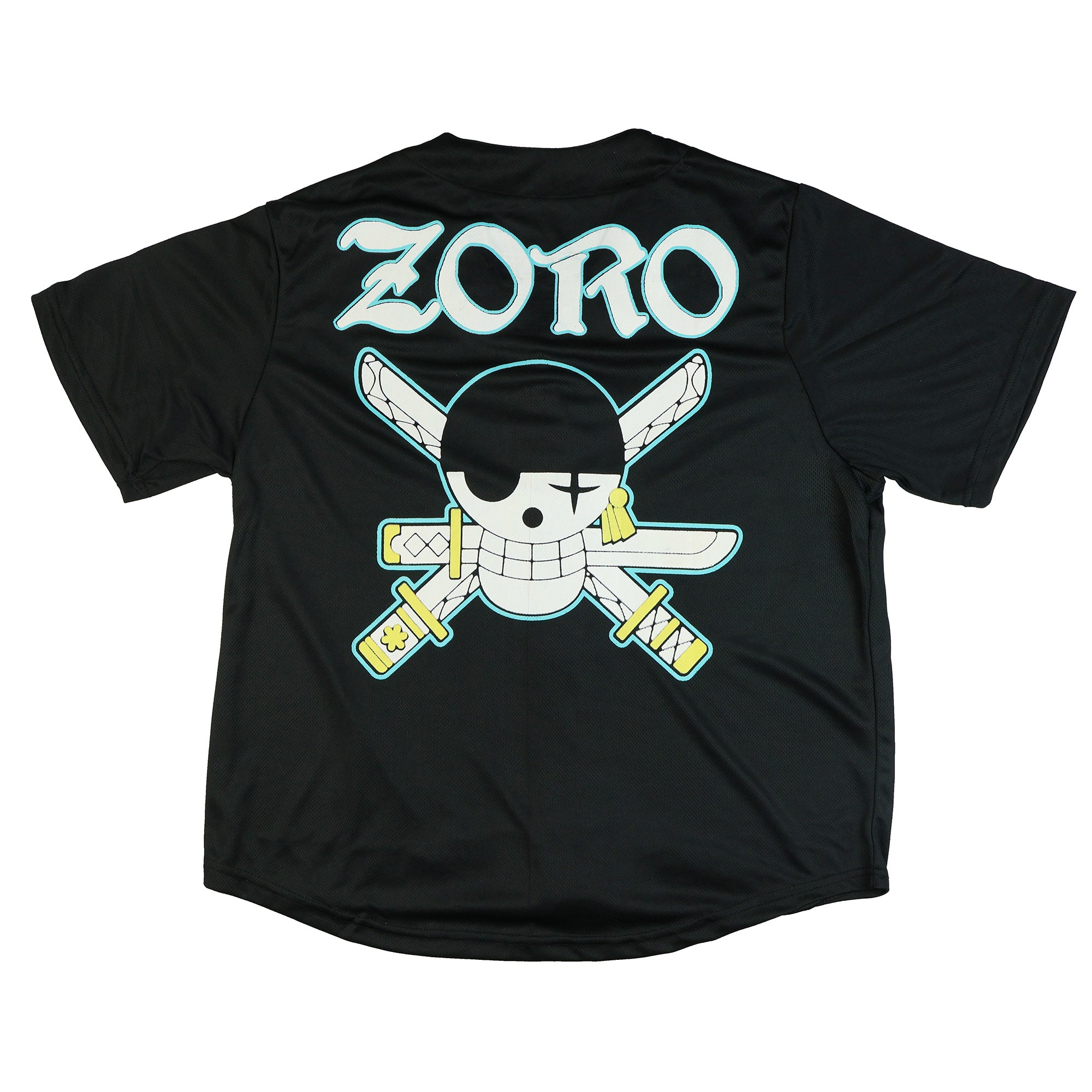One Piece Baseball Jersey Men's Zoro Short Sleeve Button Up Shirt