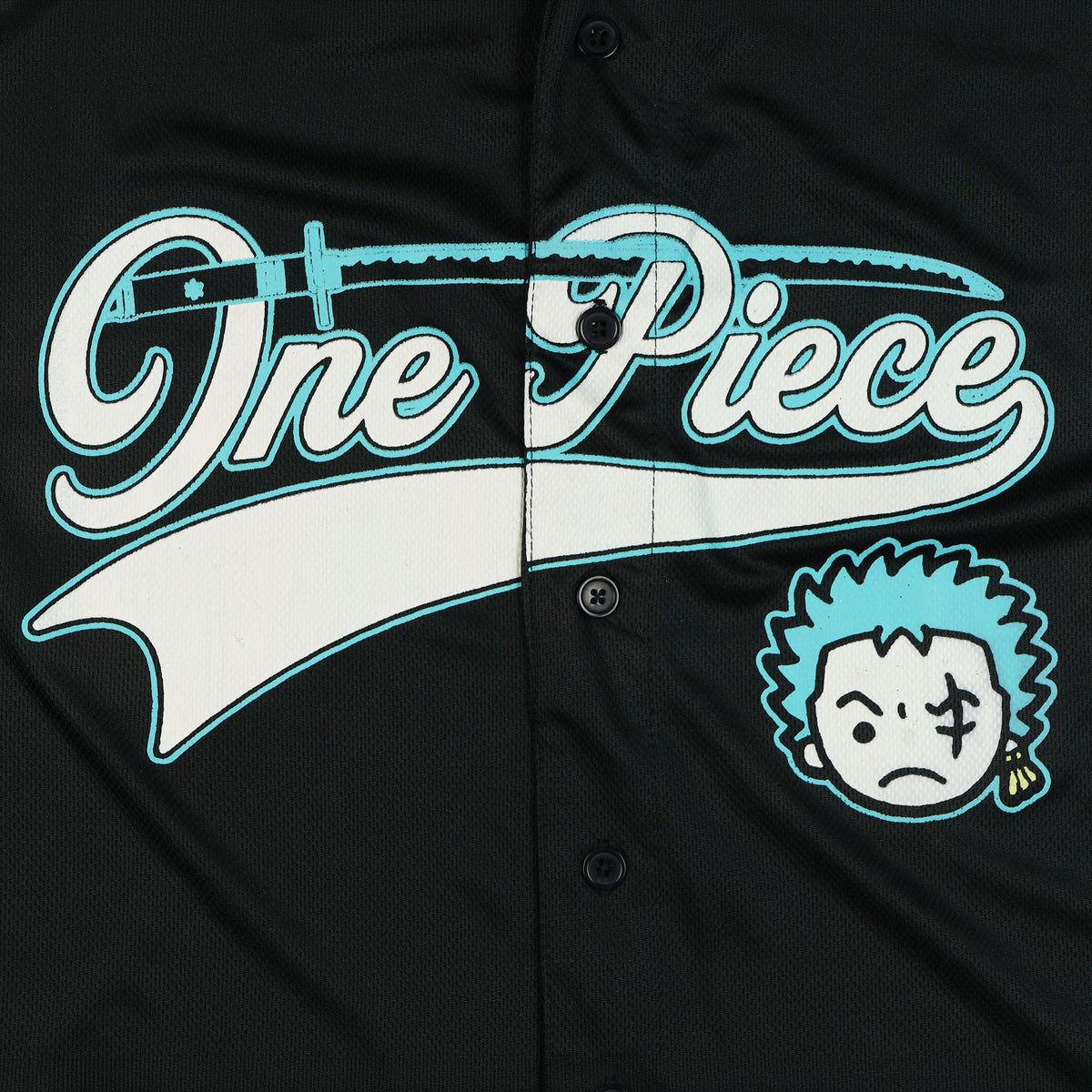 One Piece Baseball Jersey Men's Zoro Short Sleeve Button Up Shirt