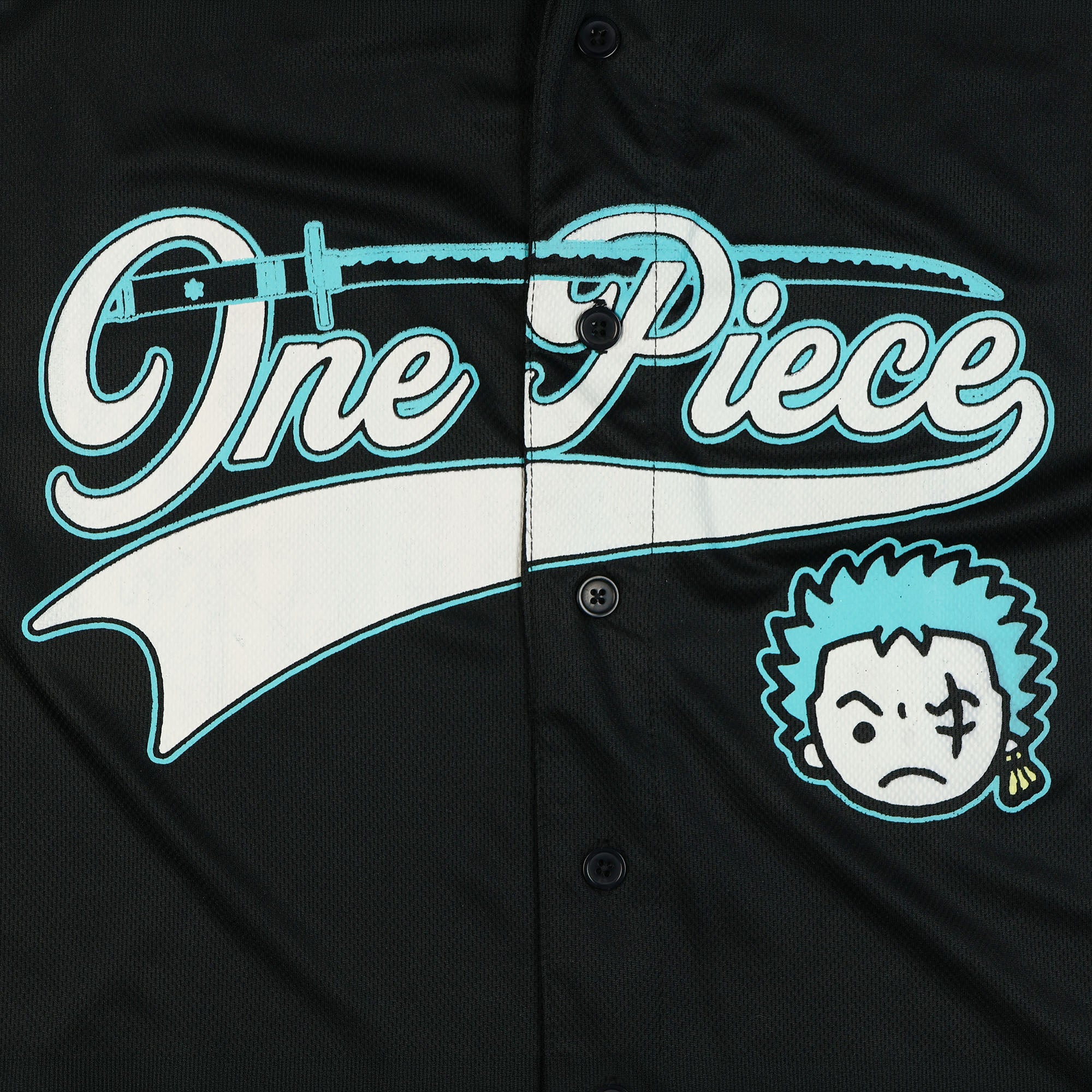 One Piece Baseball Jersey Men's Zoro Short Sleeve Button Up Shirt