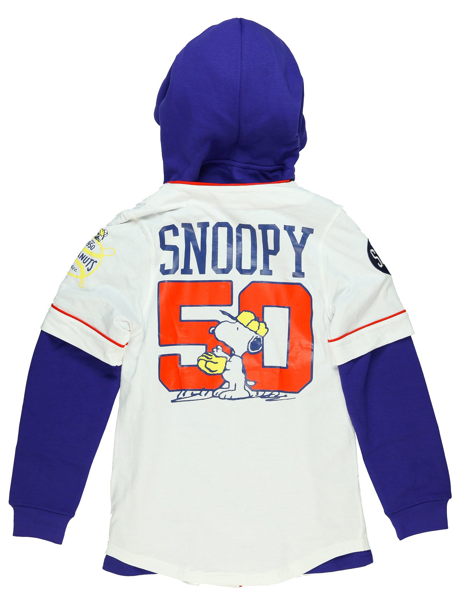 Peanuts Sweatshirt Men's Snoopy and Woodstock #50 Baseball Jersey Hoodie